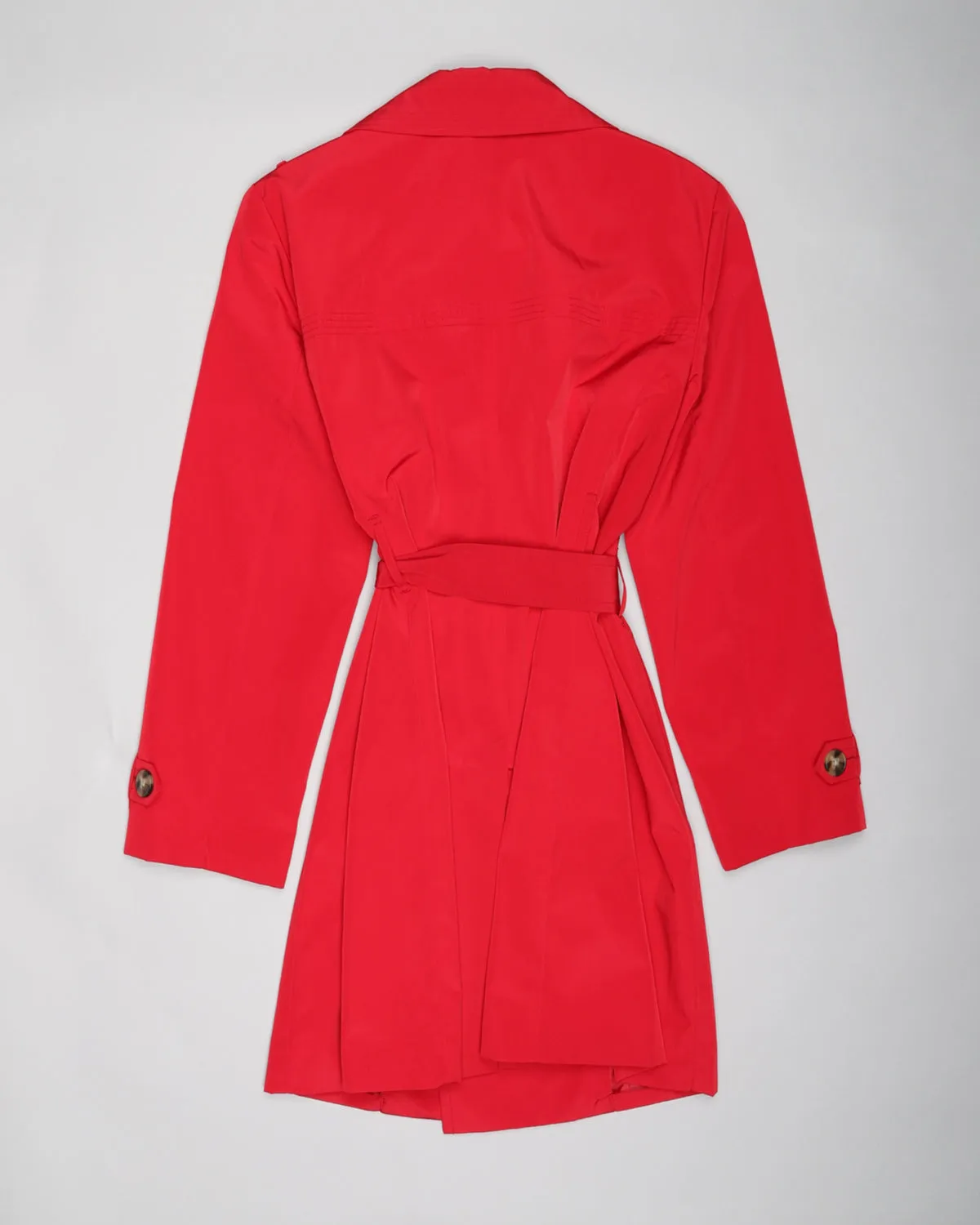 London Fog red belted trench coat