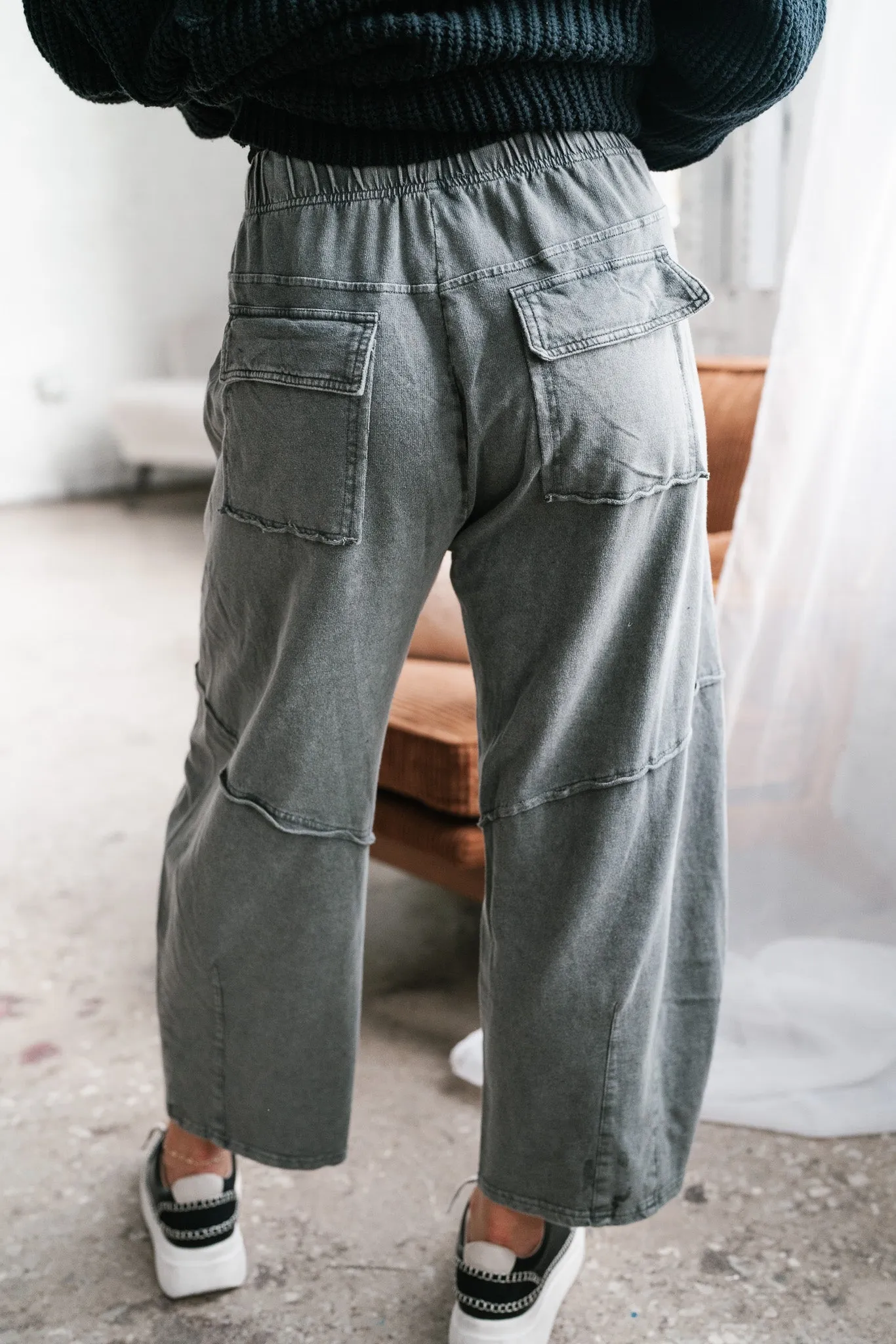Look My Way Mineral Wash Barrel Pants