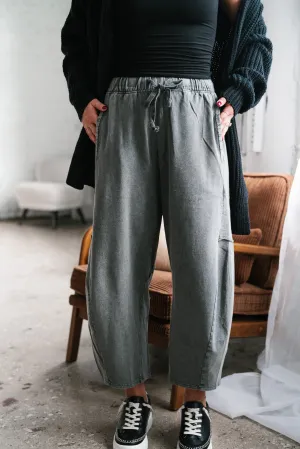 Look My Way Mineral Wash Barrel Pants