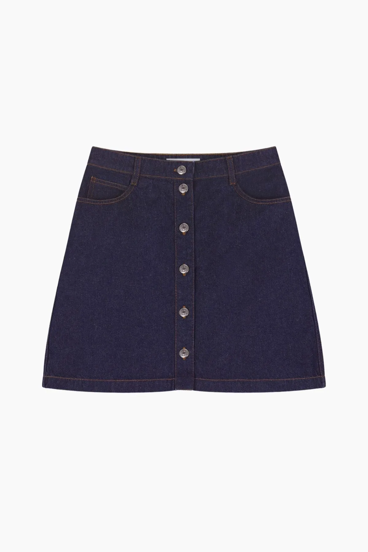 Maison Kitsuné Buttoned Denim Mini Skirt - Indigo