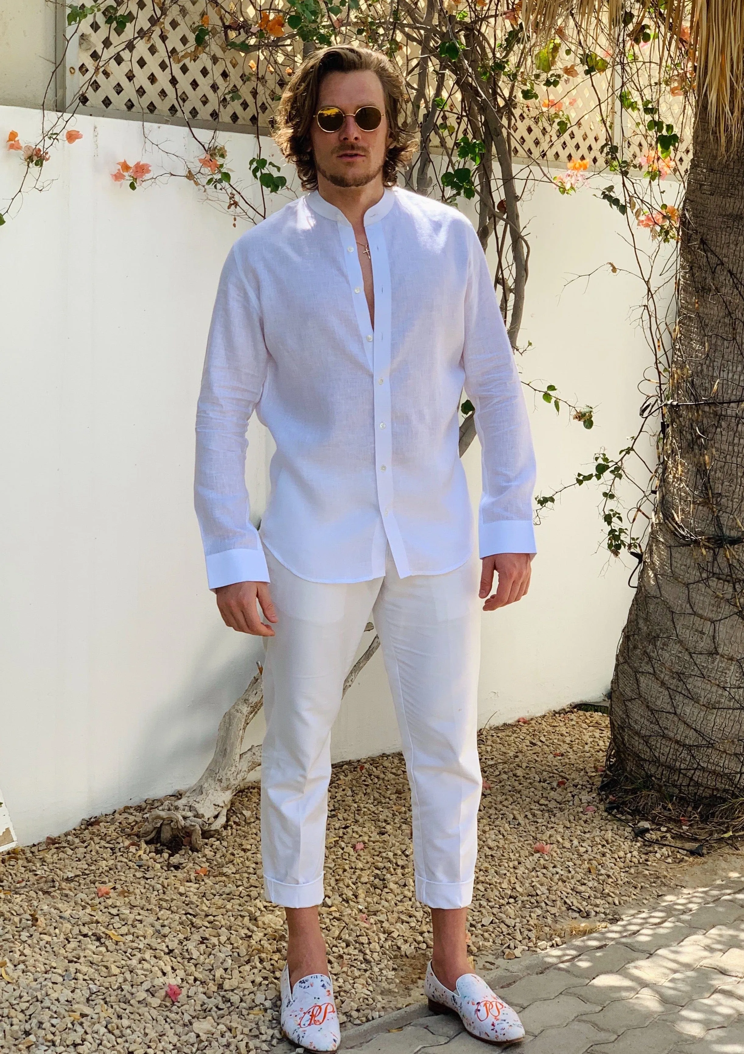 MALE linen shirt - White