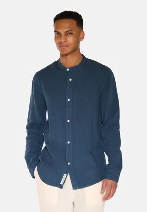 Mando long sleeved linen shirt 4115 - Blue Ashes