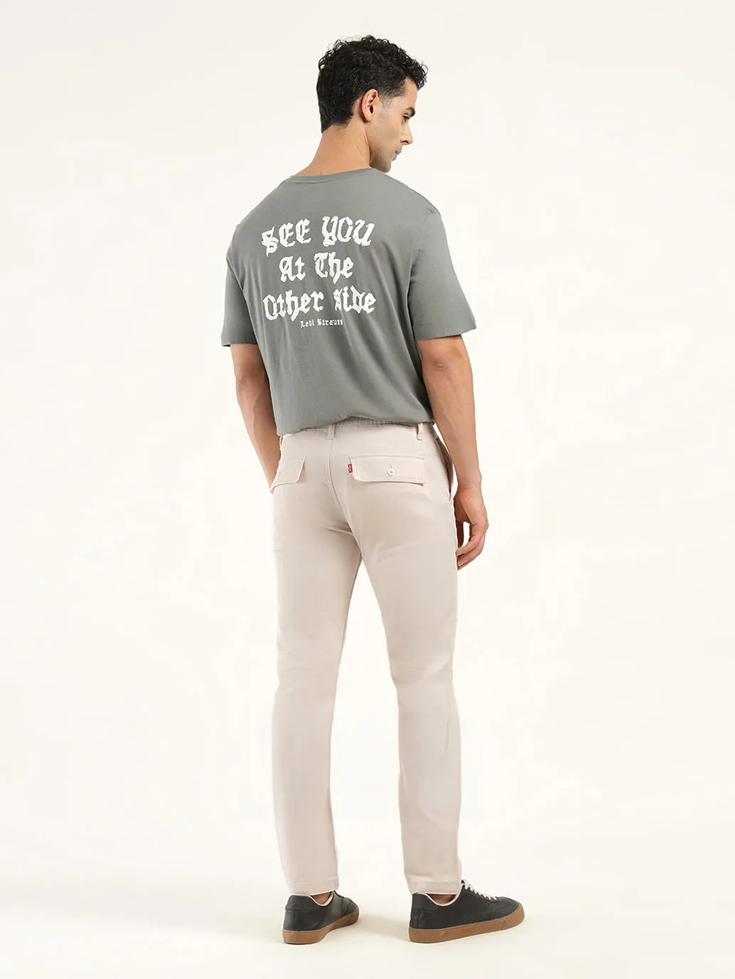 Men's Cream Slim Fit Chinos