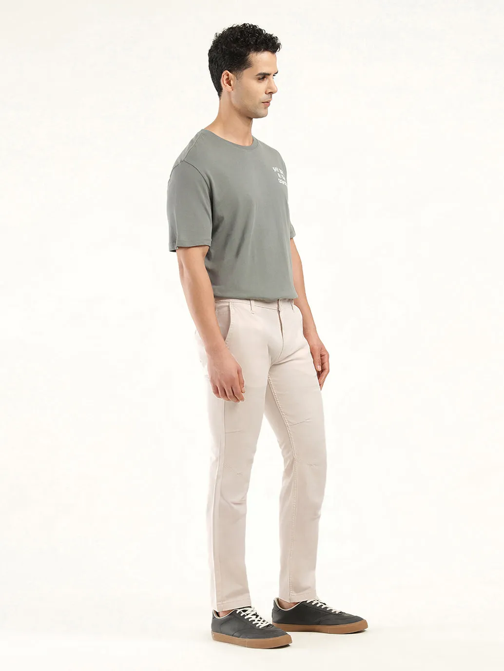 Men's Cream Slim Fit Chinos