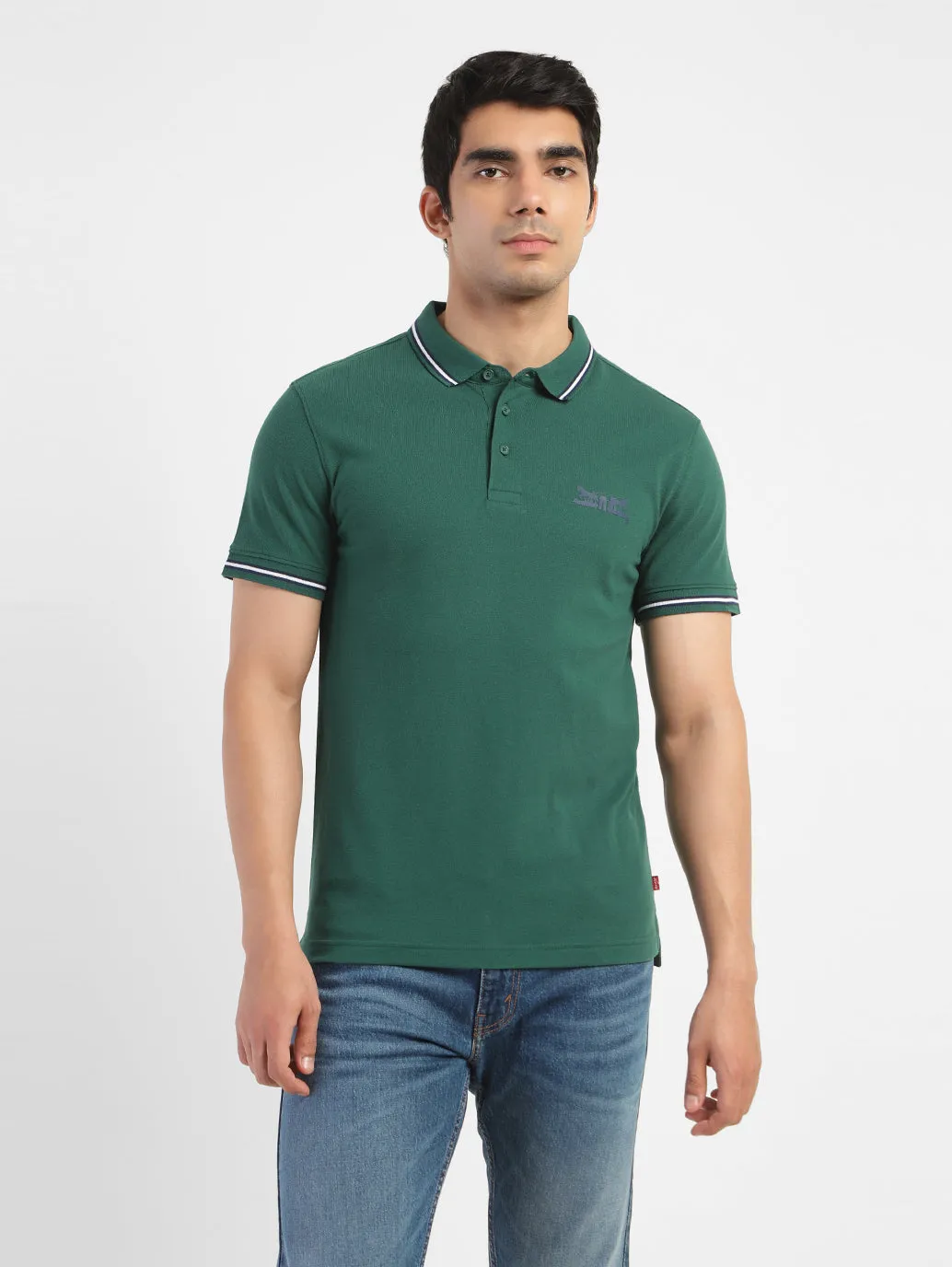 Men's Solid Polo T-shirt Green