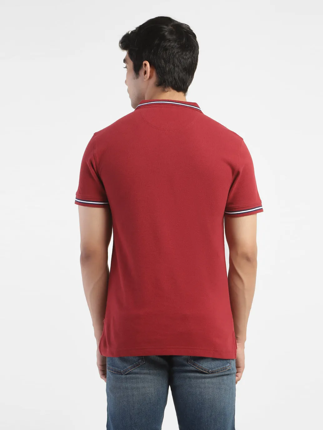 Men's Solid Polo T-shirt Red
