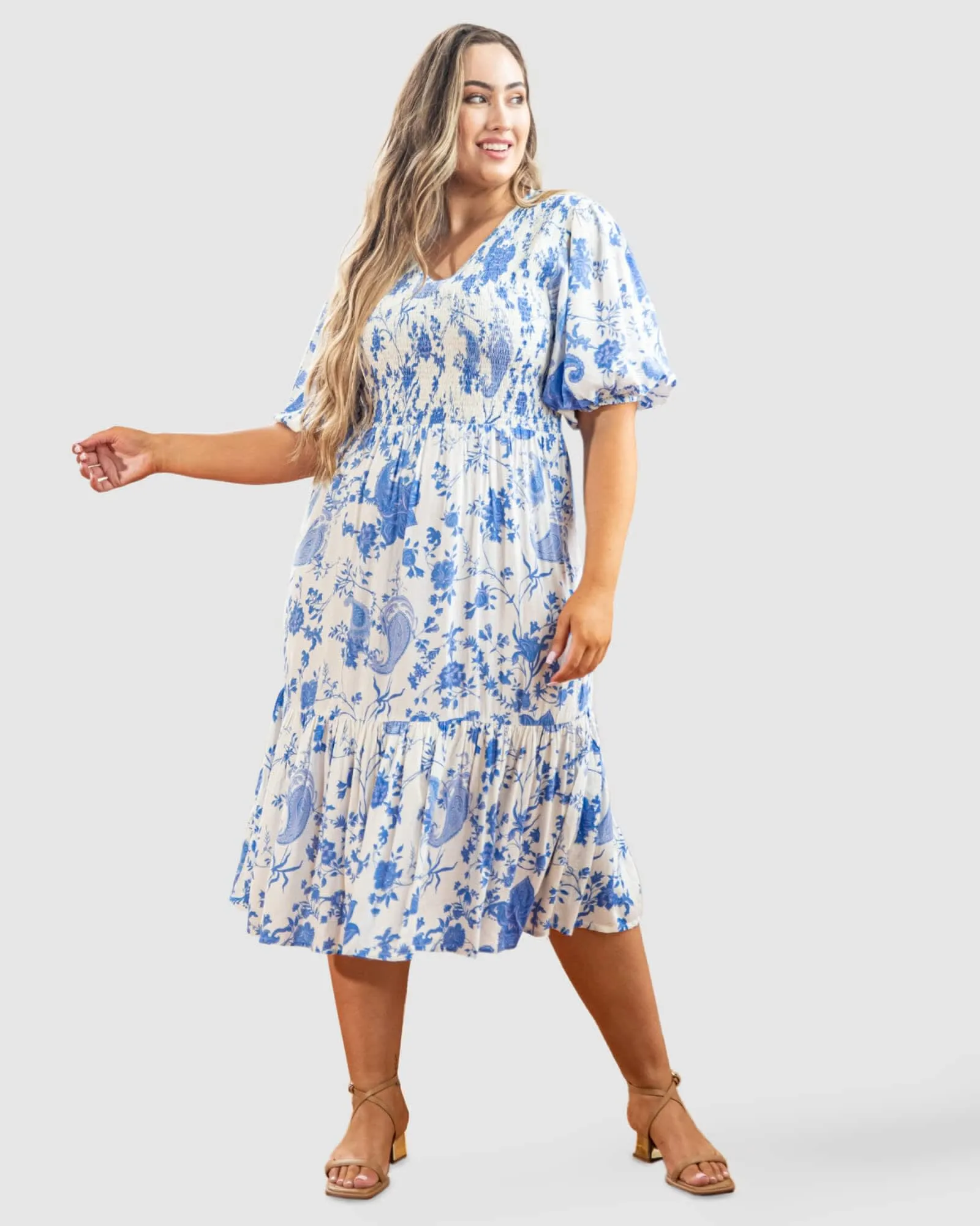 Mia Blouse Sleeve Dress | Paisley
