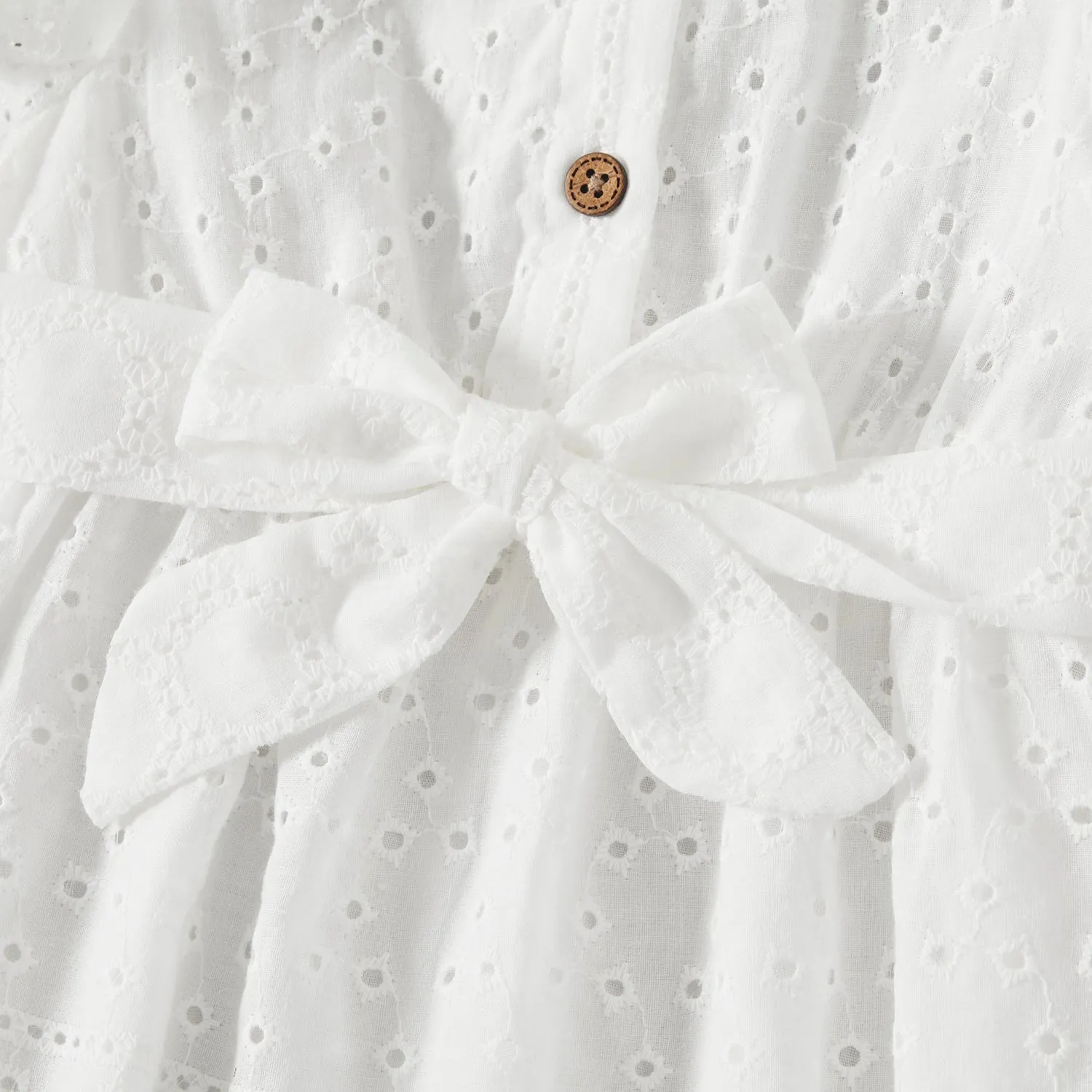 Mommy and Me 100% Cotton Solid Textured Flutter-sleeve Belted Dresses
