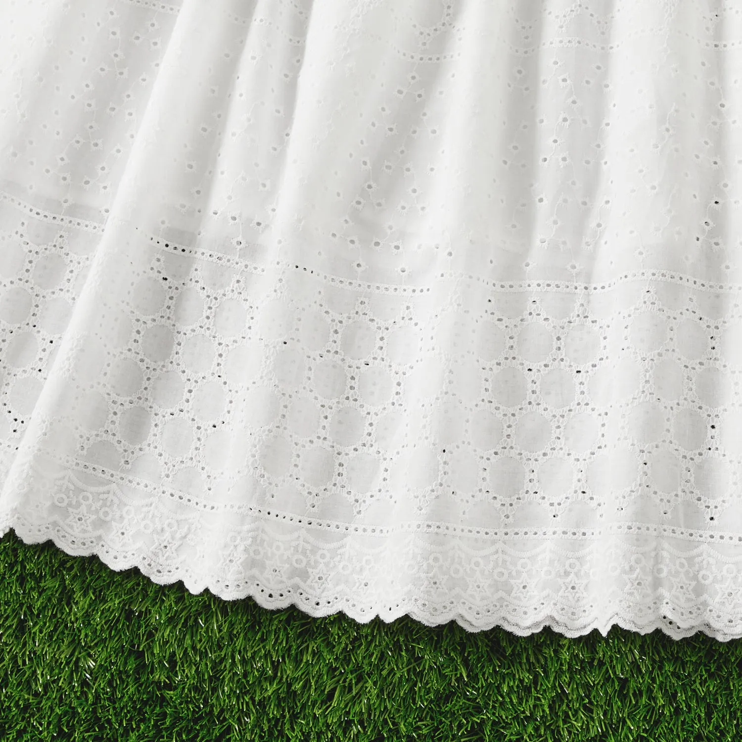 Mommy and Me 100% Cotton Solid Textured Flutter-sleeve Belted Dresses
