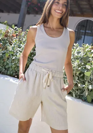Panthea Natural Linen Shorts