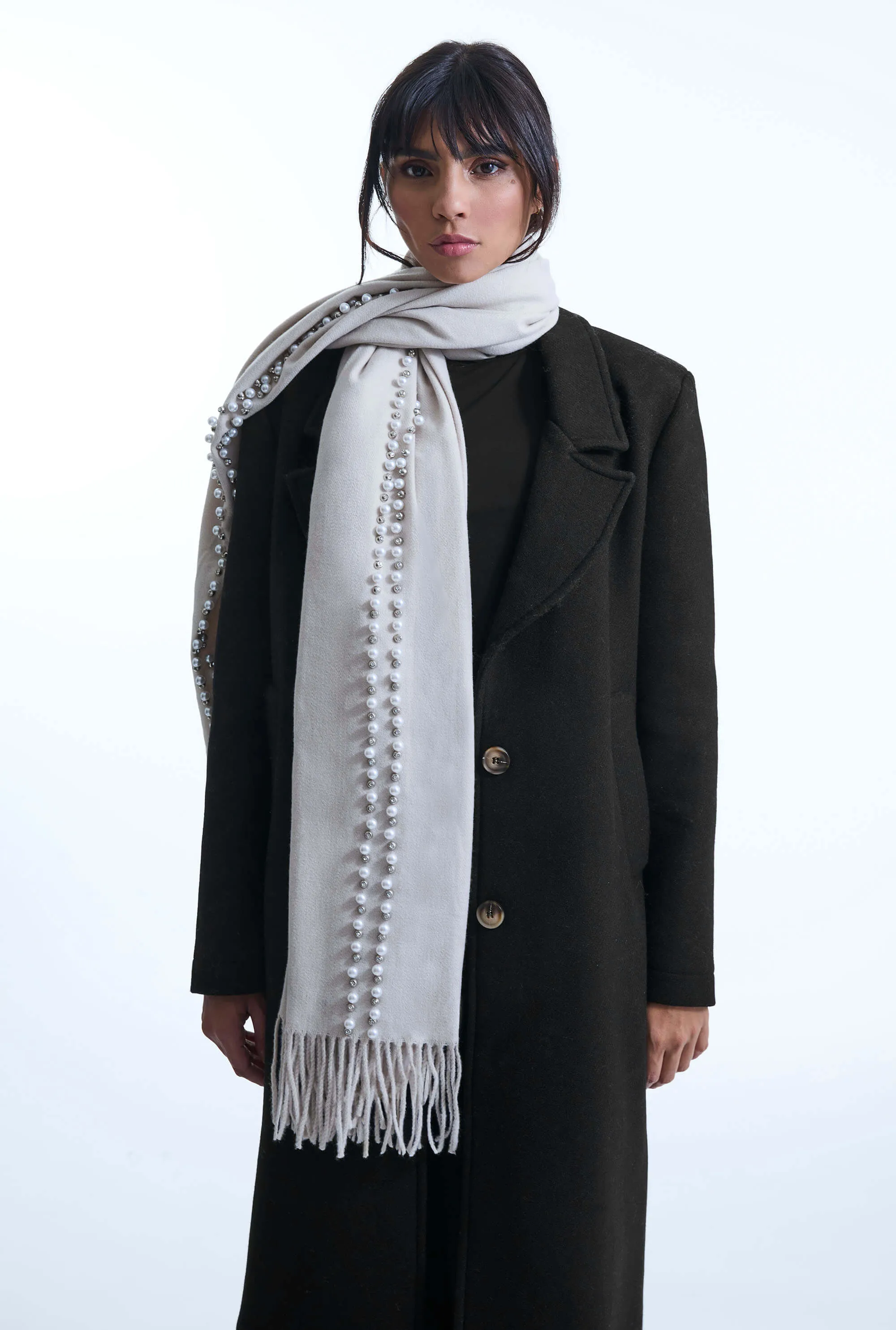 Pearl Cream Scarf