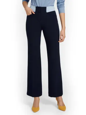 Petite Colorblock-Waist Wide-Leg Pant
