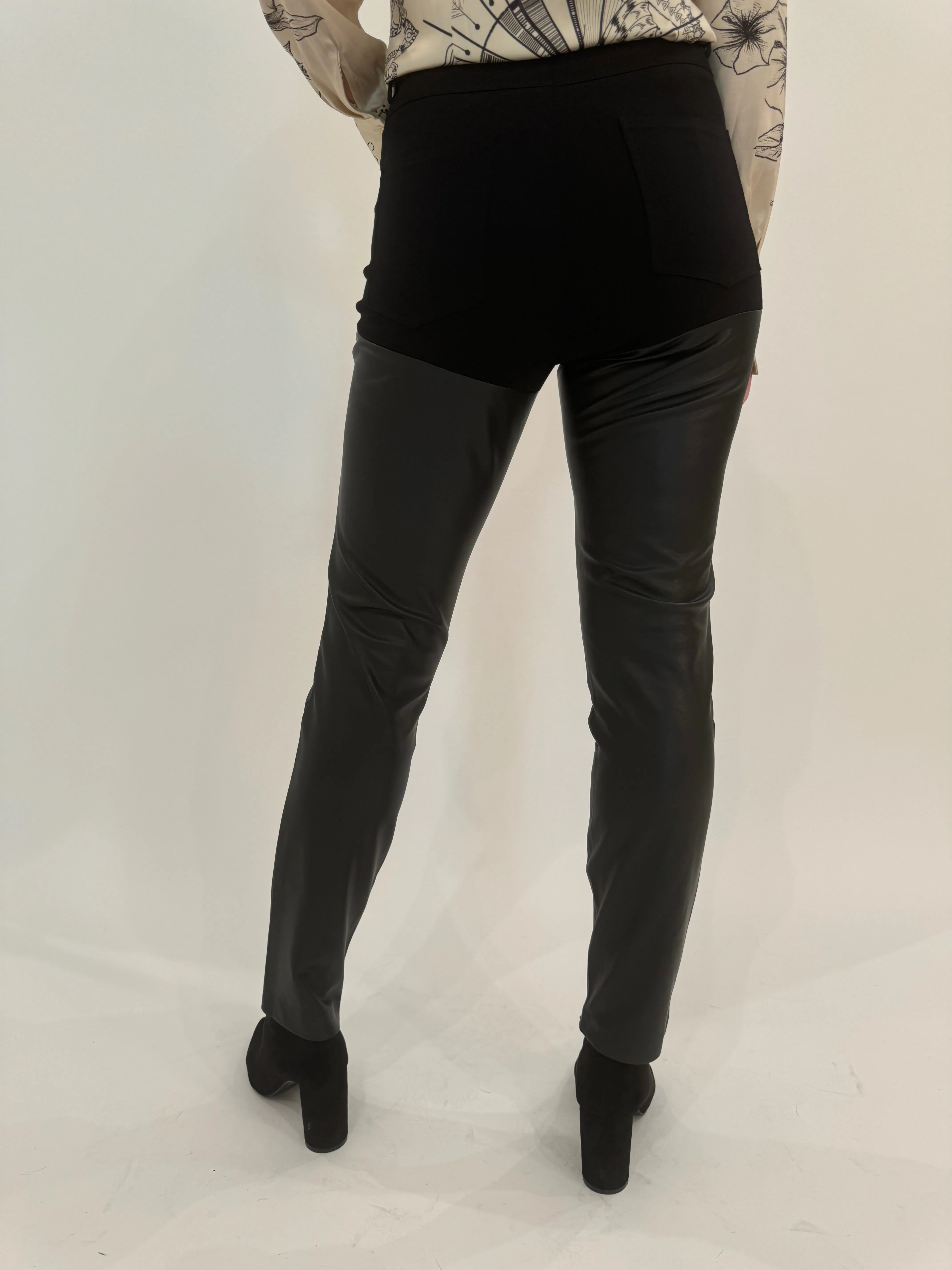 Petra Vegan Leather Ponte Combo Pants