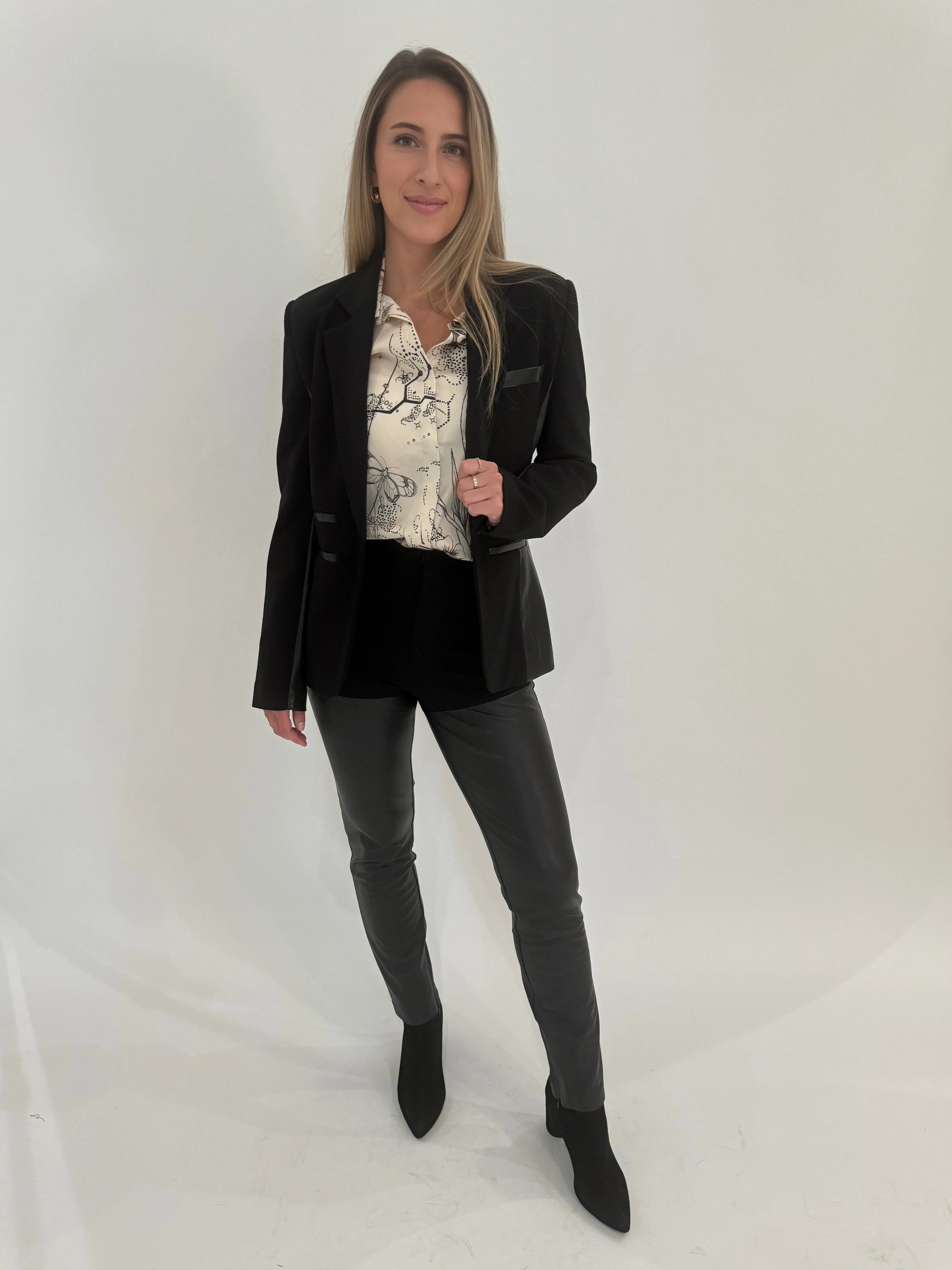 Petra Vegan Leather Ponte Combo Pants