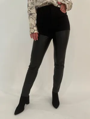 Petra Vegan Leather Ponte Combo Pants