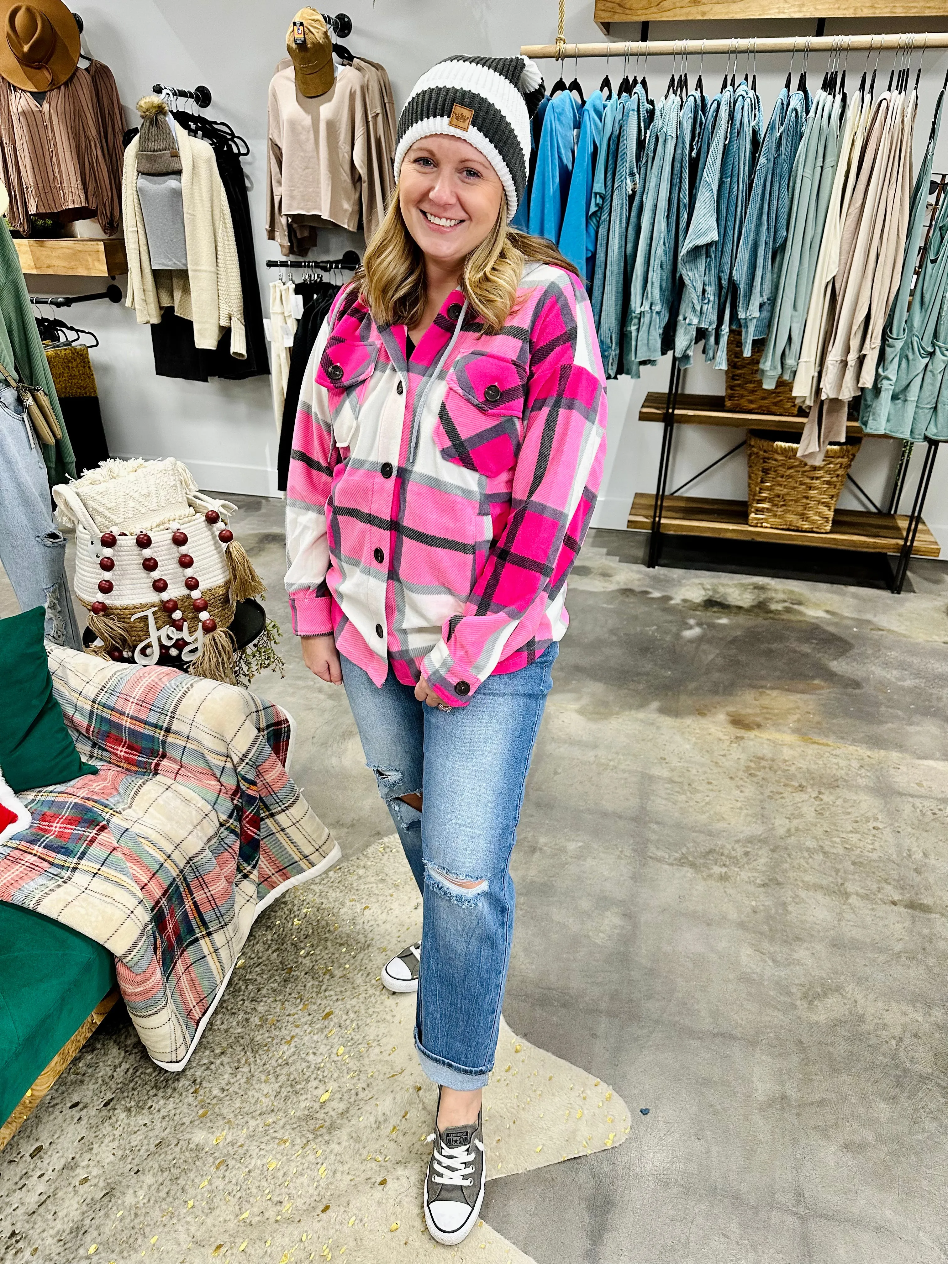 Plaid Zenana Fleece Shacket