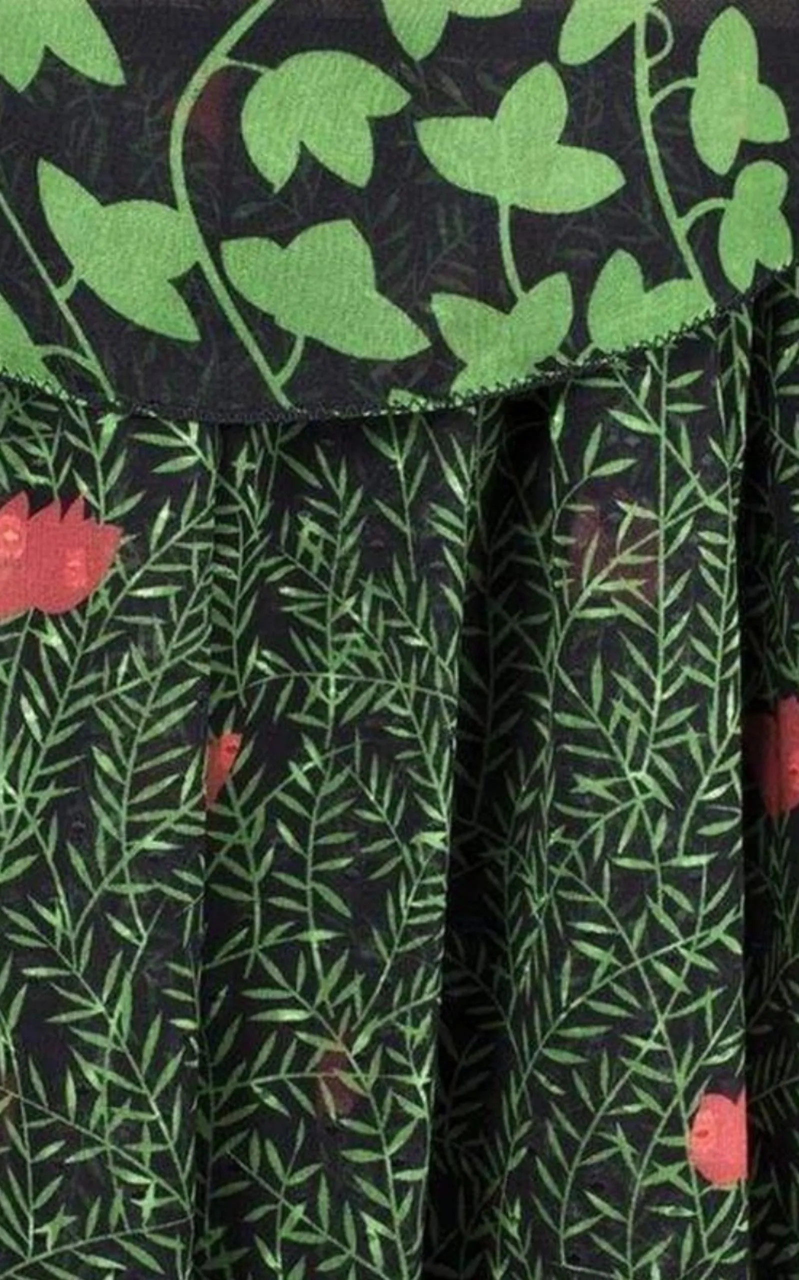 Printed Fil Coupe Cape Dress