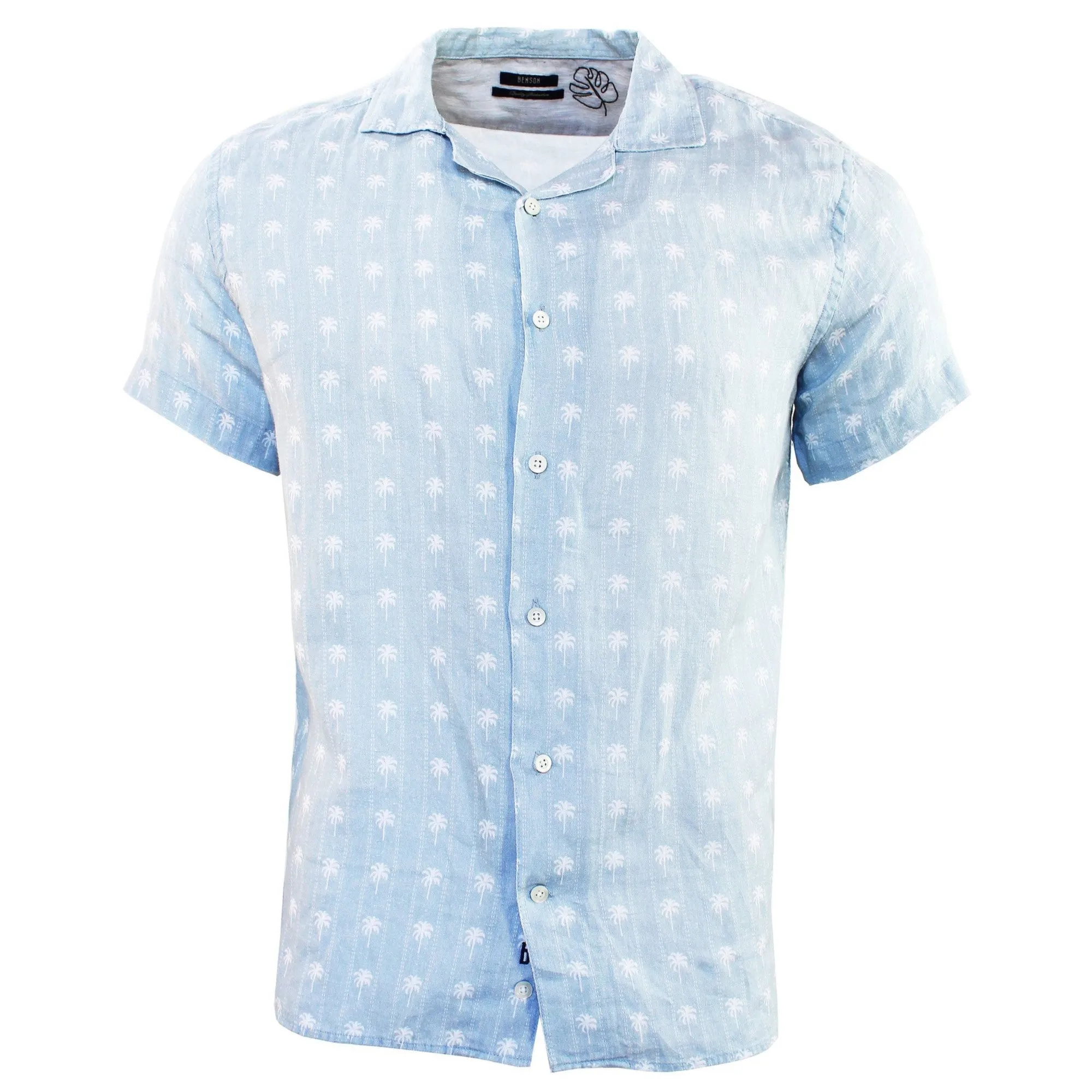 Printed Linen Camp Collar (300)