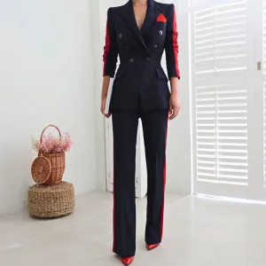 Professional Red Race Stripe Double Breasted Suit
