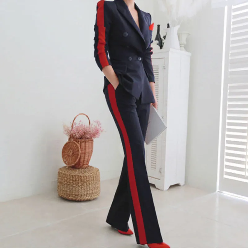 Professional Red Race Stripe Double Breasted Suit