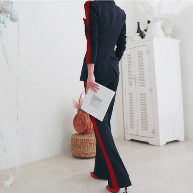 Professional Red Race Stripe Double Breasted Suit
