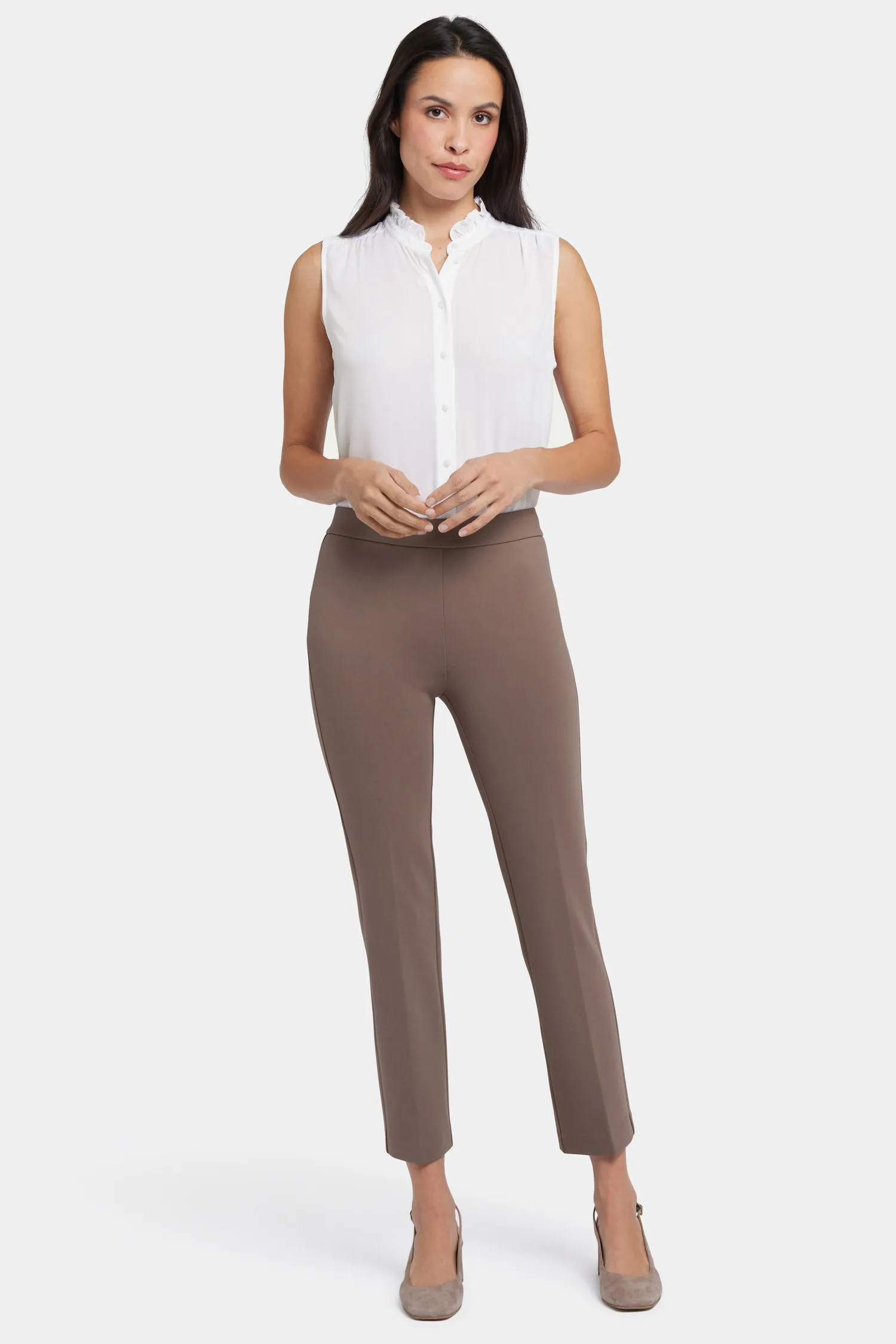 Pull-On Slim Ankle Trouser Pants - Incense