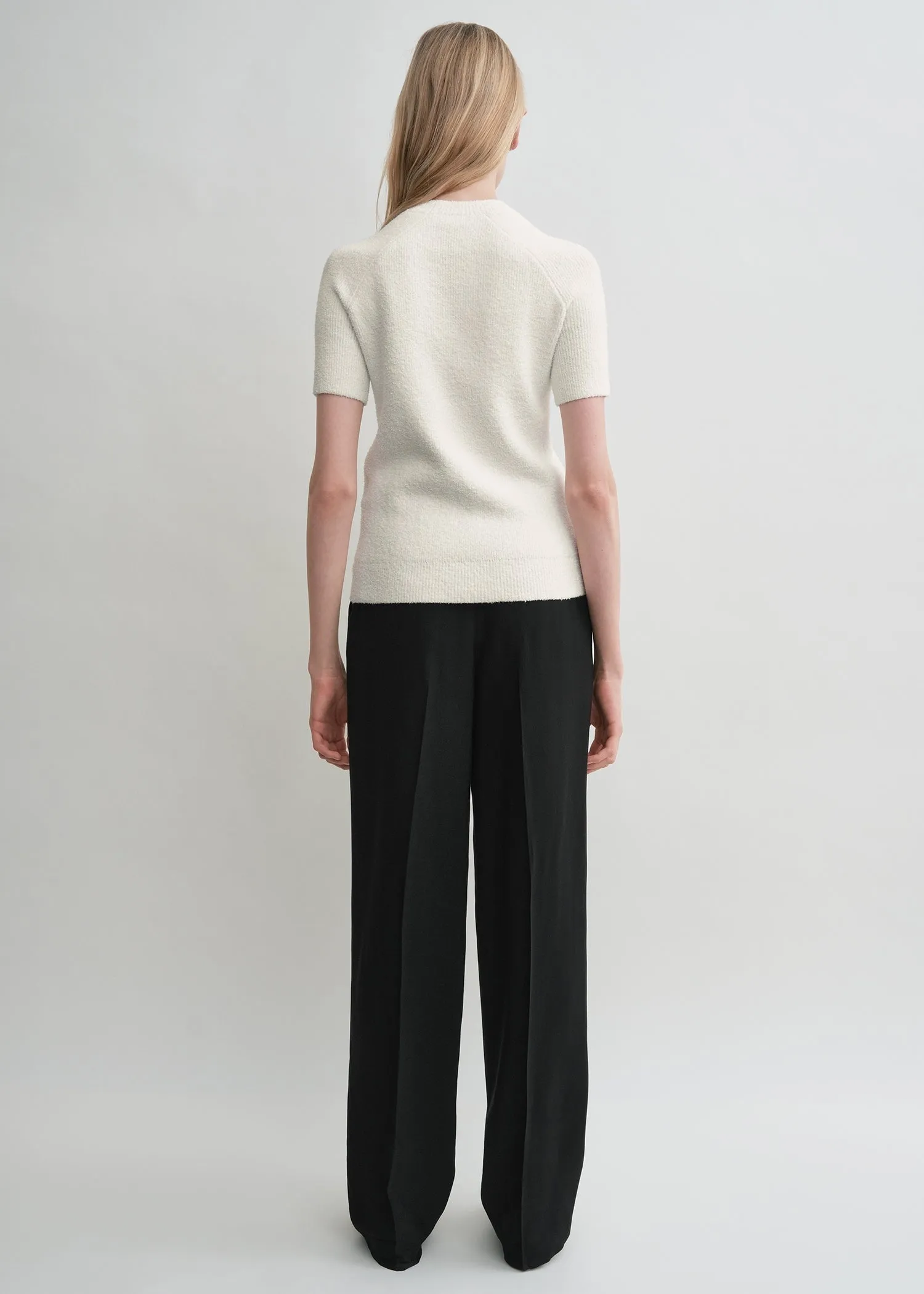 Raglan-sleeve terry knit white