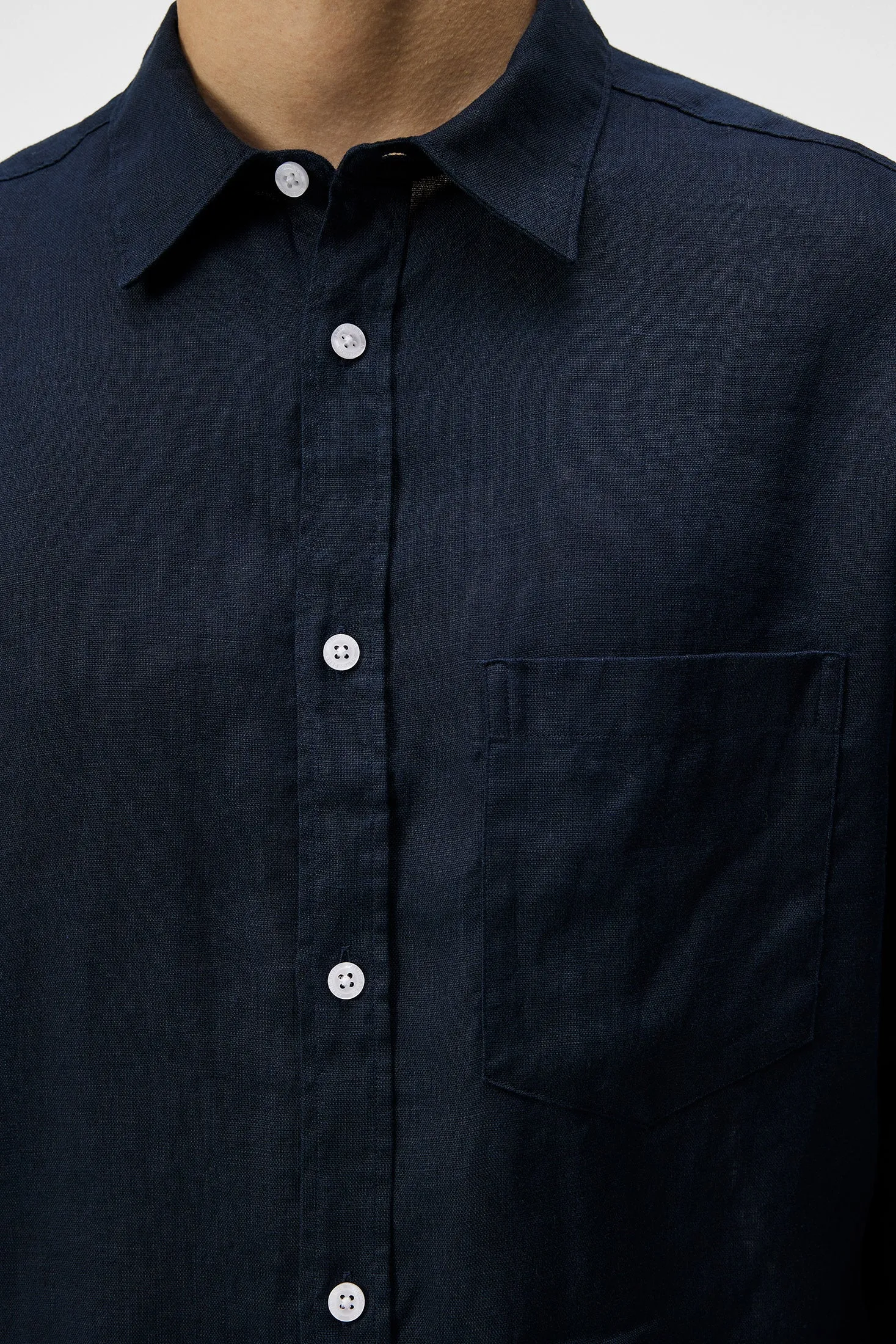 Reg LS Clean Linen Shirt / JL Navy