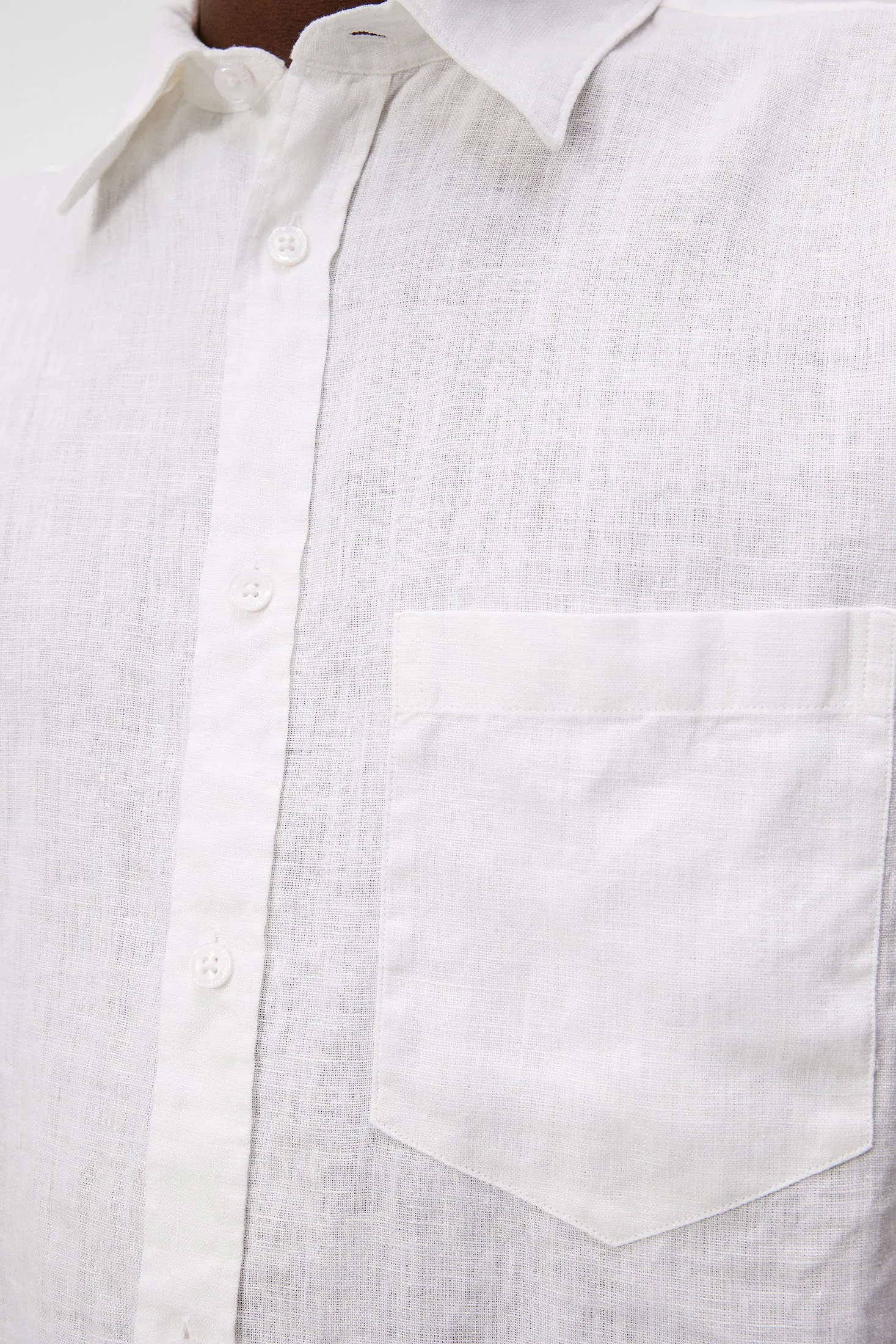 Reg LS Clean Linen Shirt / White