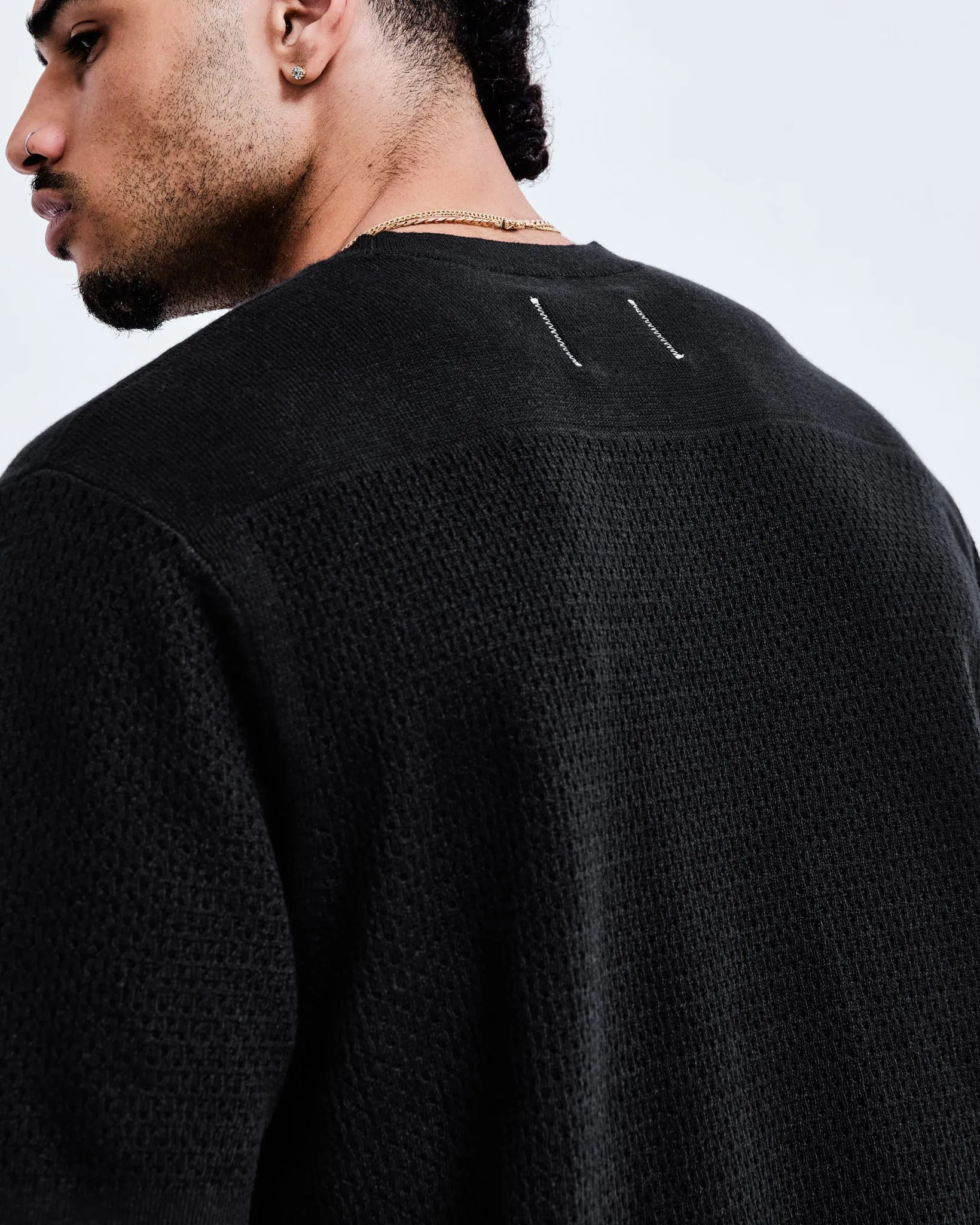 REIGNING CHAMP COTTON LINEN YARD SHIRT - BLACK