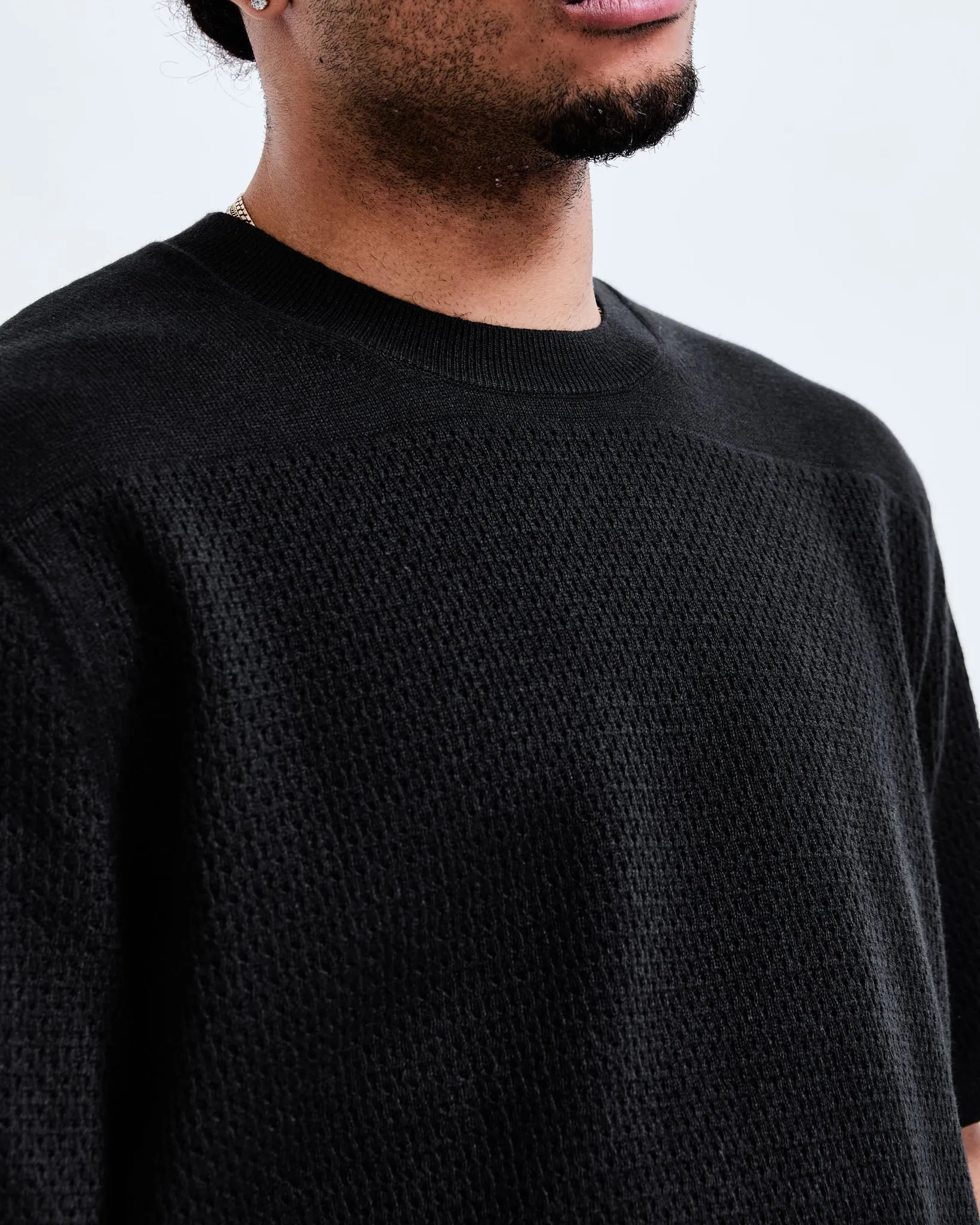 REIGNING CHAMP COTTON LINEN YARD SHIRT - BLACK