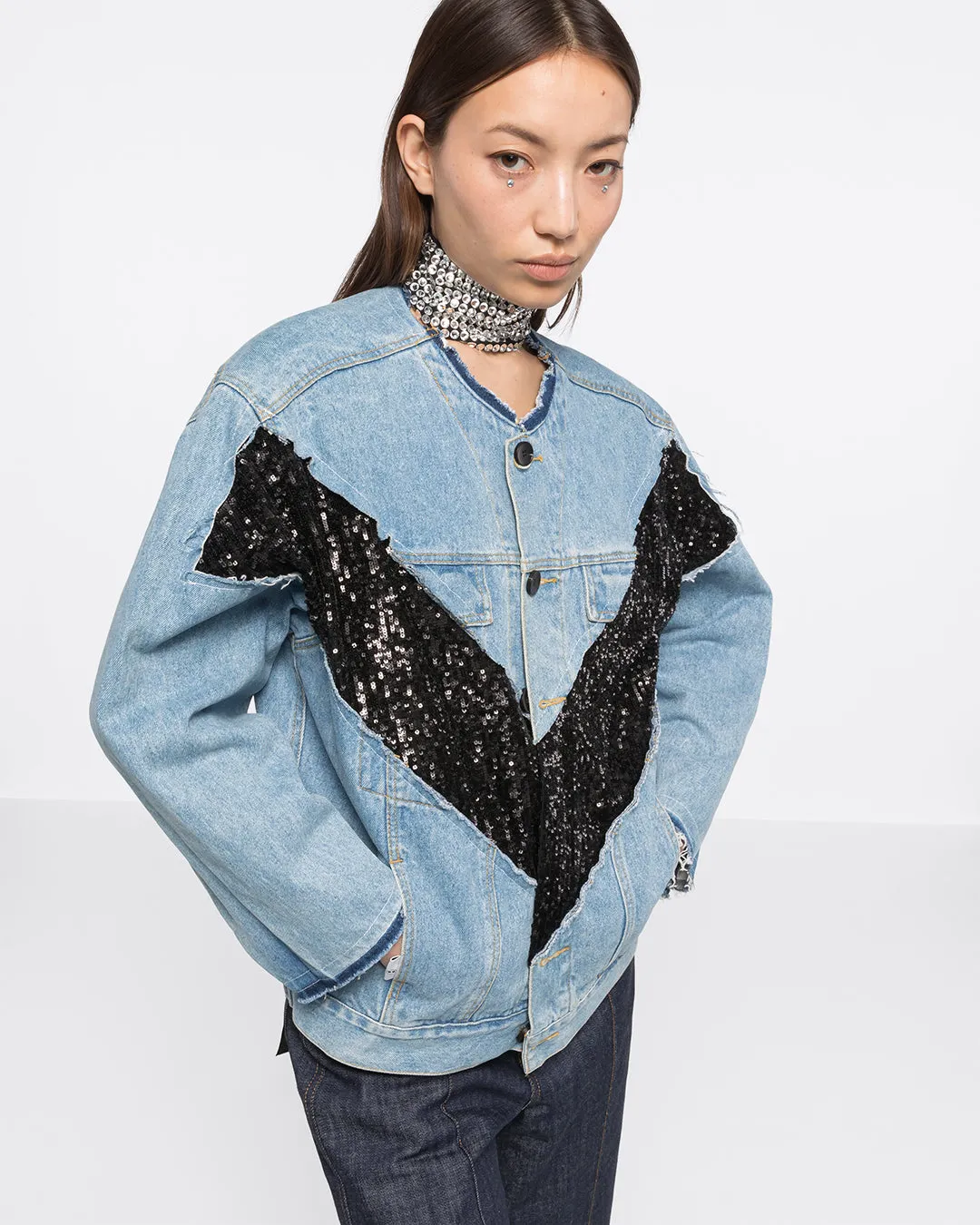 RENE GIANT V DENIM JACKET - BLACK