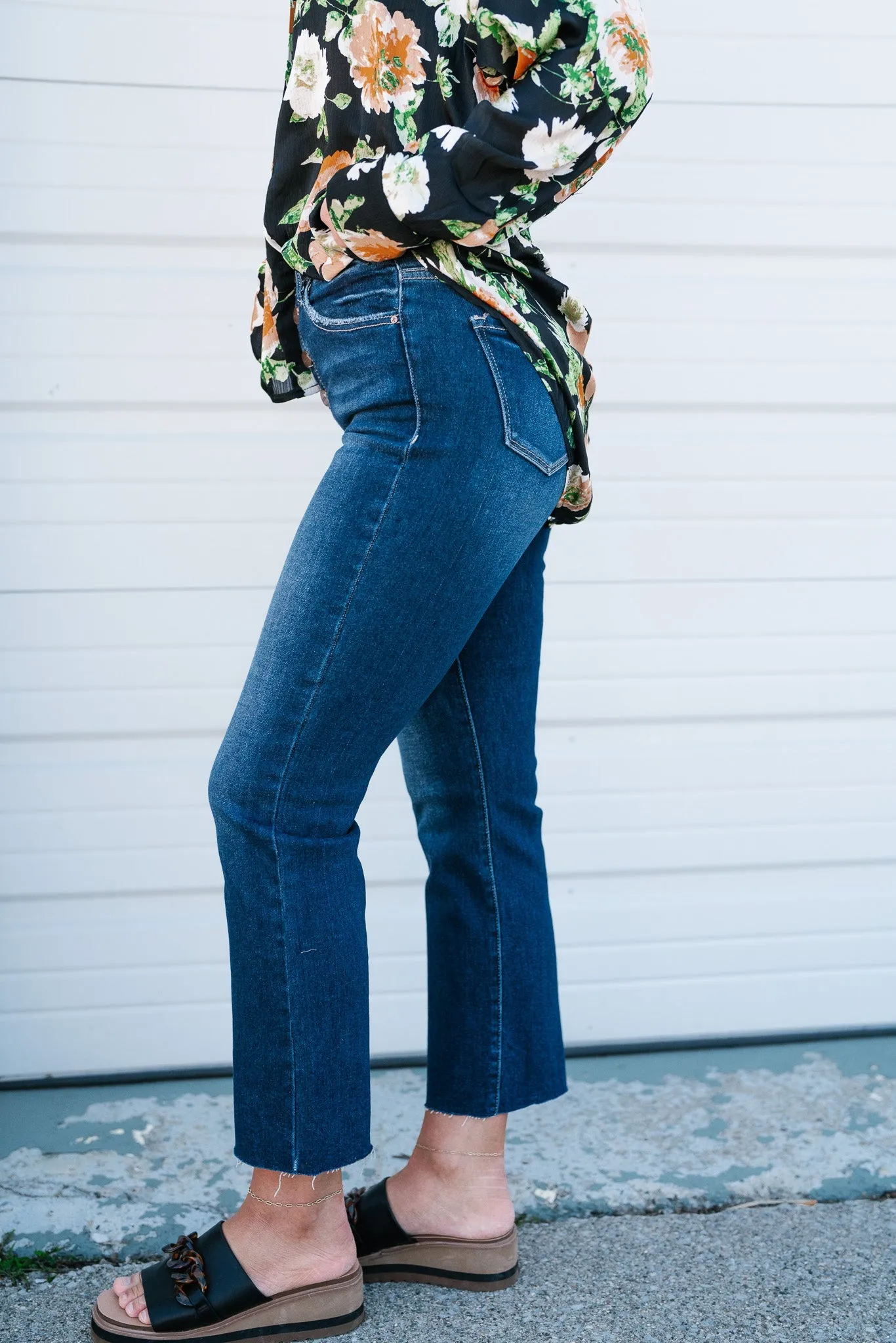 Risen Goldie High Rise Flare Button Down Jean