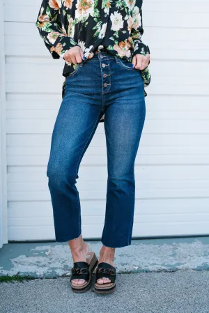 Risen Goldie High Rise Flare Button Down Jean