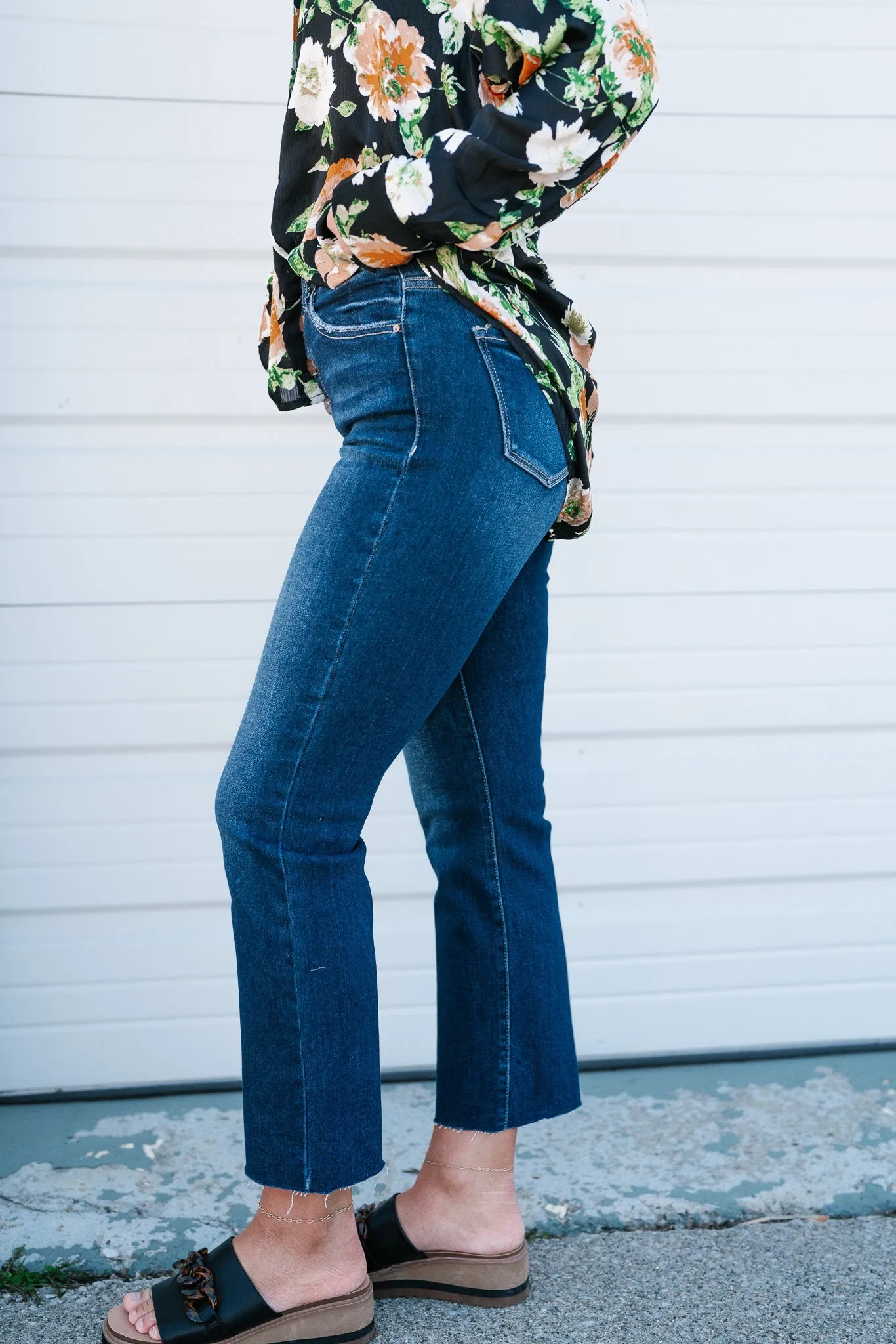 Risen Goldie High Rise Flare Button Down Jean