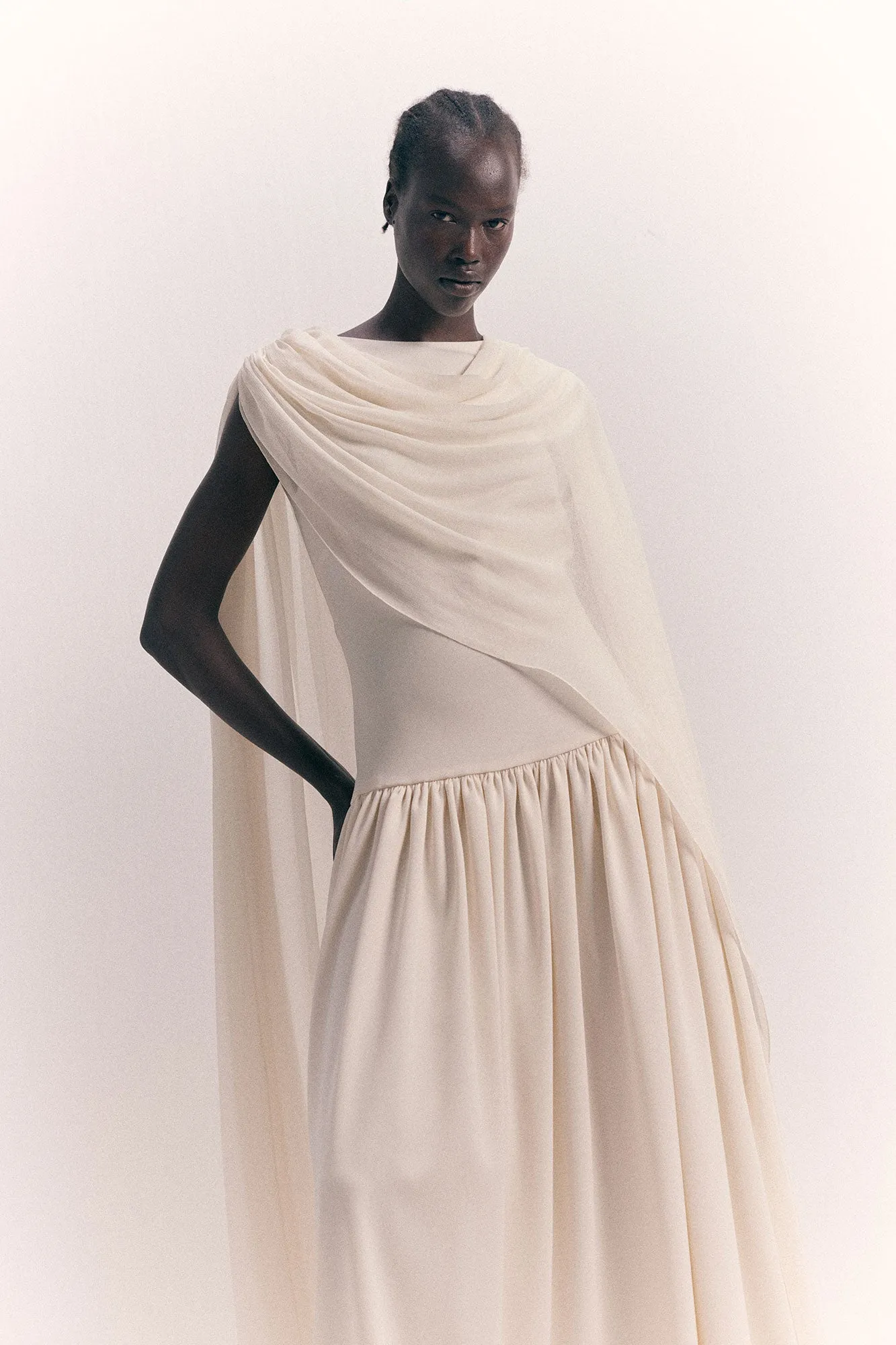 Sahab Scarf Dress in Cream