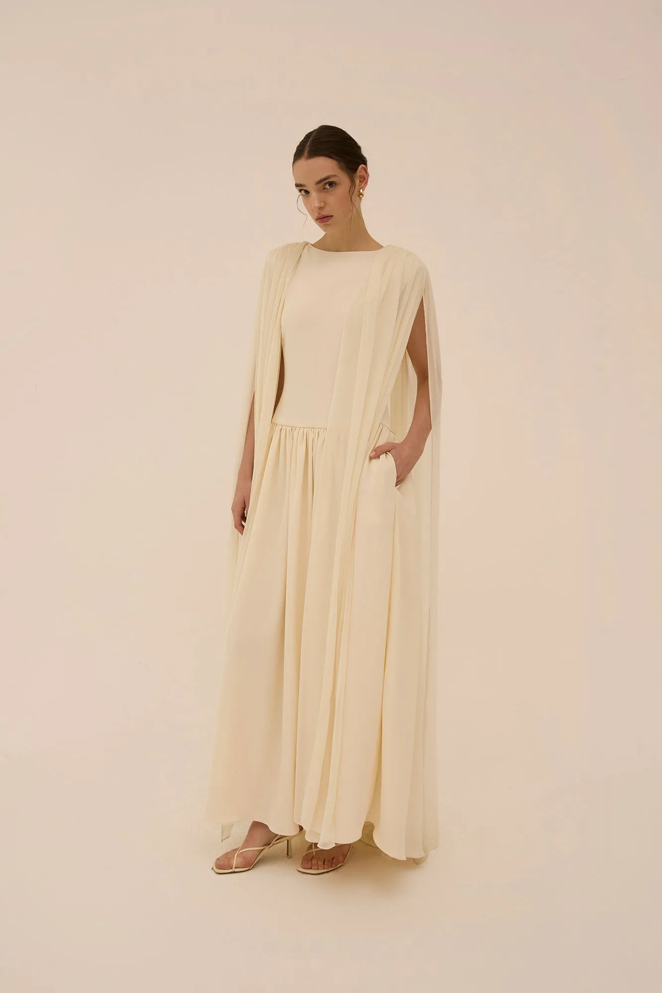 Sahab Scarf Dress in Cream