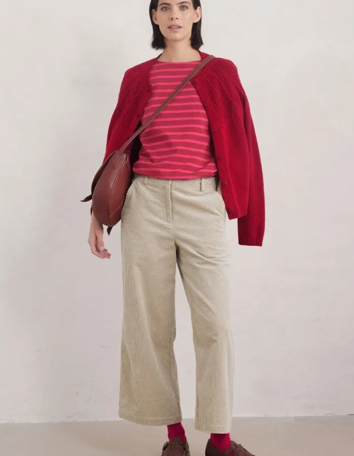 Seasalt Sailor T-Shirt in Breton Dahlia Coulis