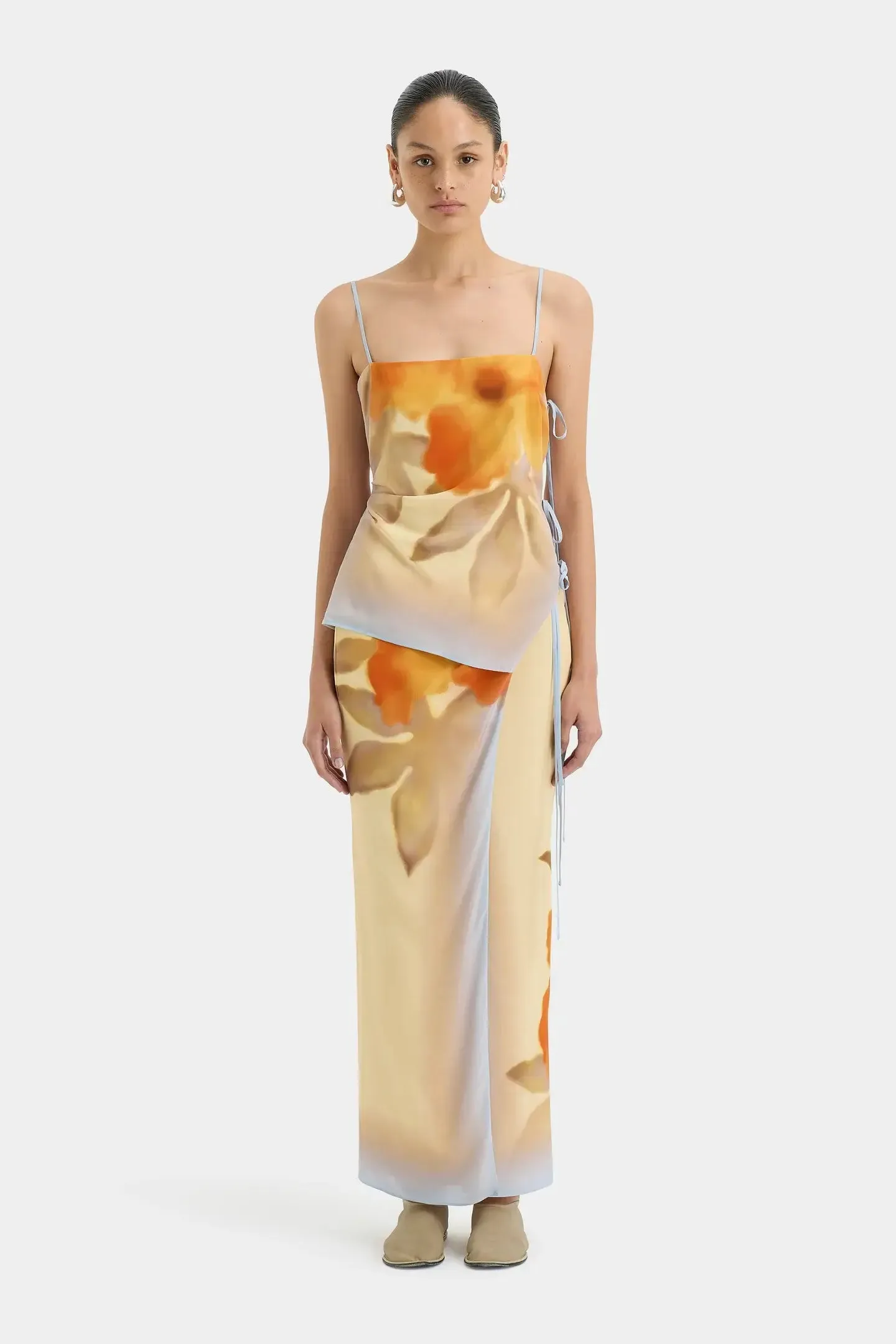 SERENE TIE MIDI SKIRT