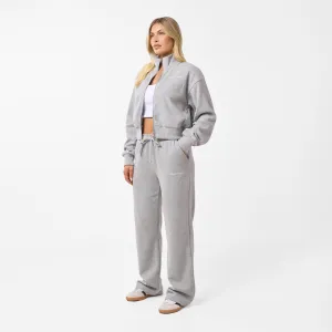 Soft Knit Bomber Tracksuit | Grey Marl