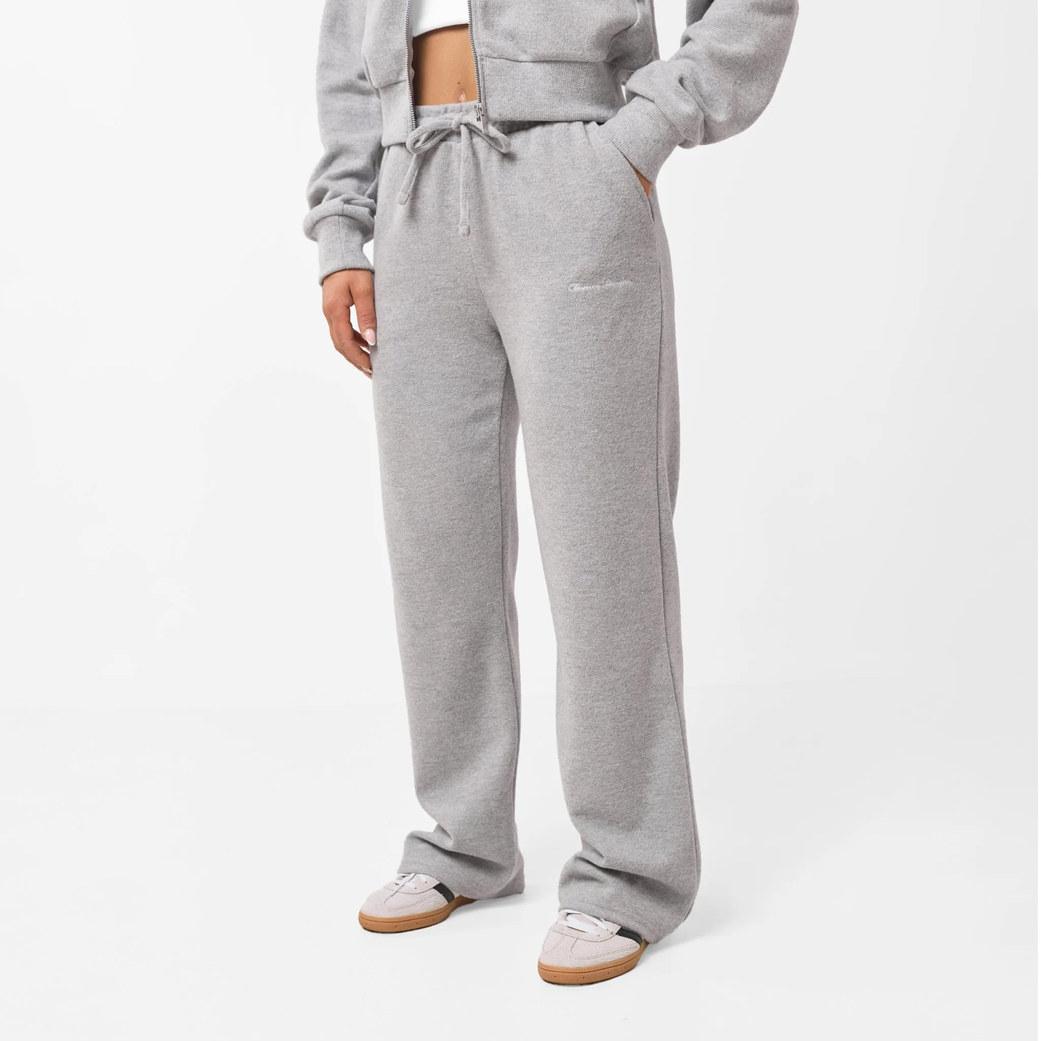 Soft Knit Bomber Tracksuit | Grey Marl