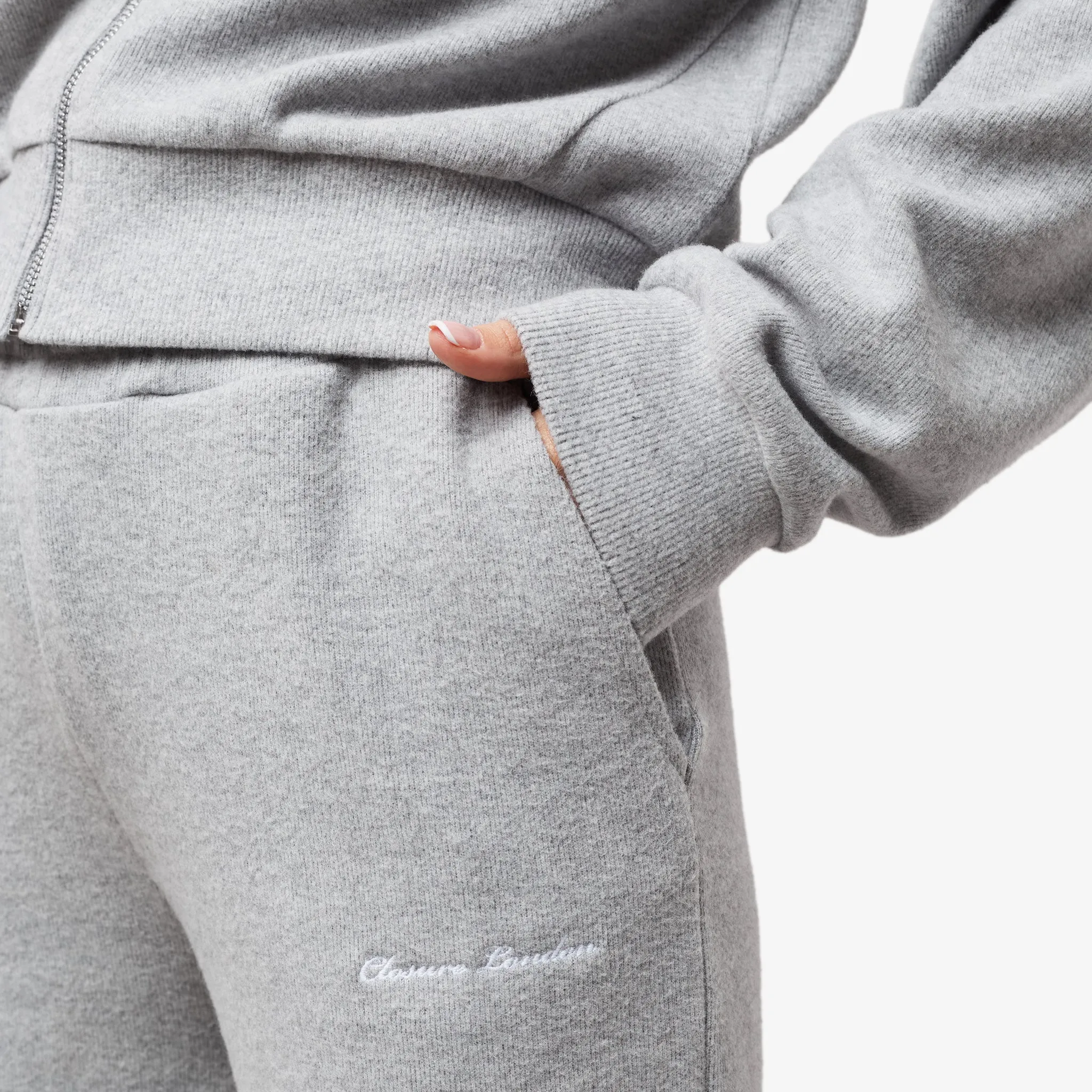 Soft Knit Bomber Tracksuit | Grey Marl