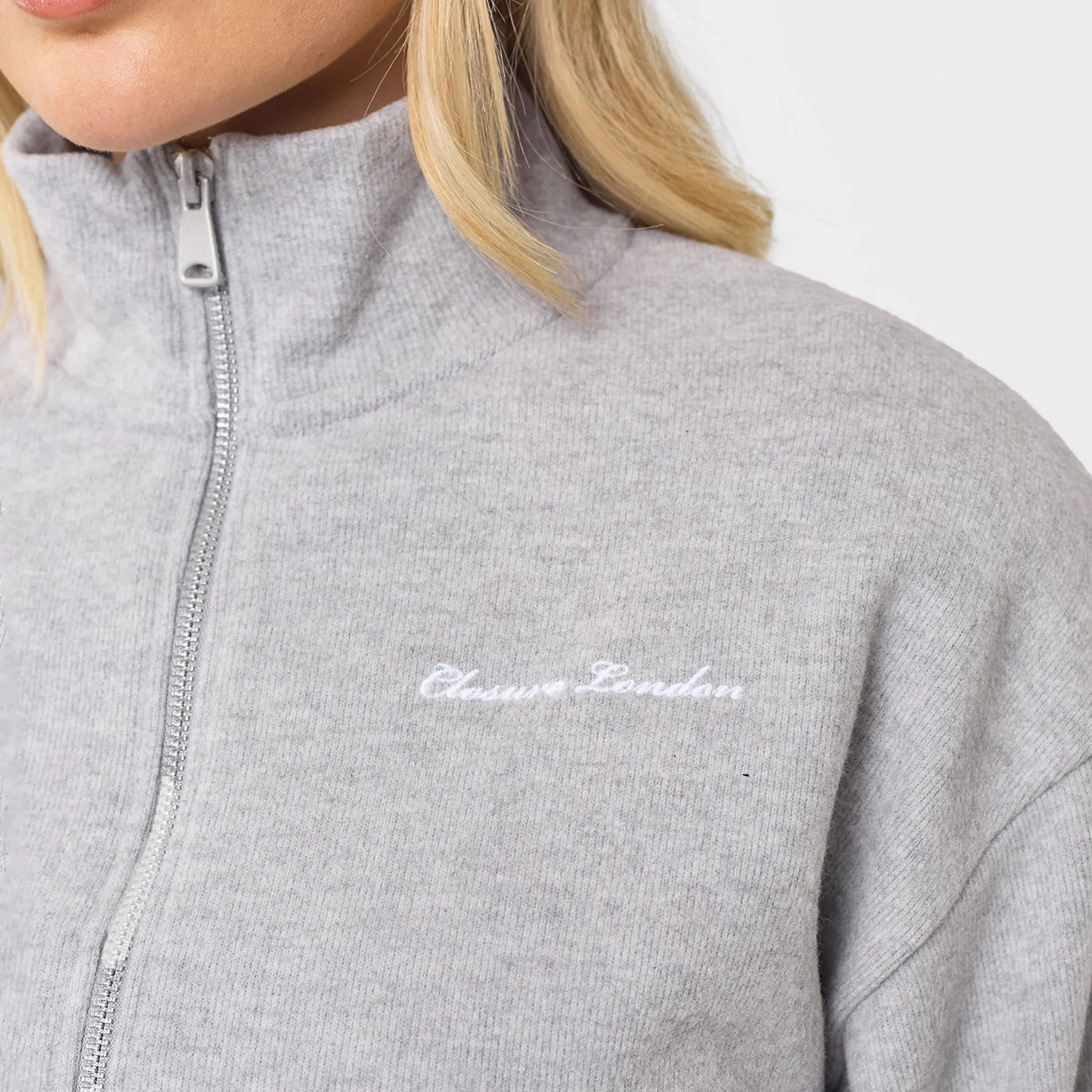 Soft Knit Bomber Tracksuit | Grey Marl