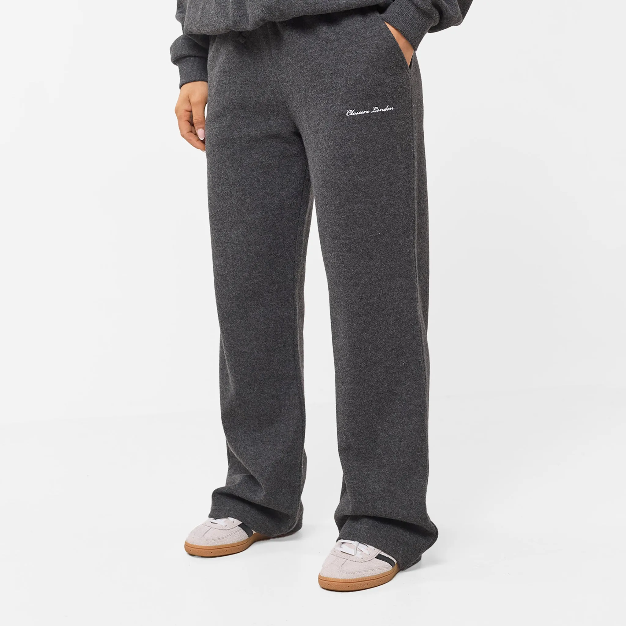 Soft Knit Crewneck Tracksuit | Charcoal
