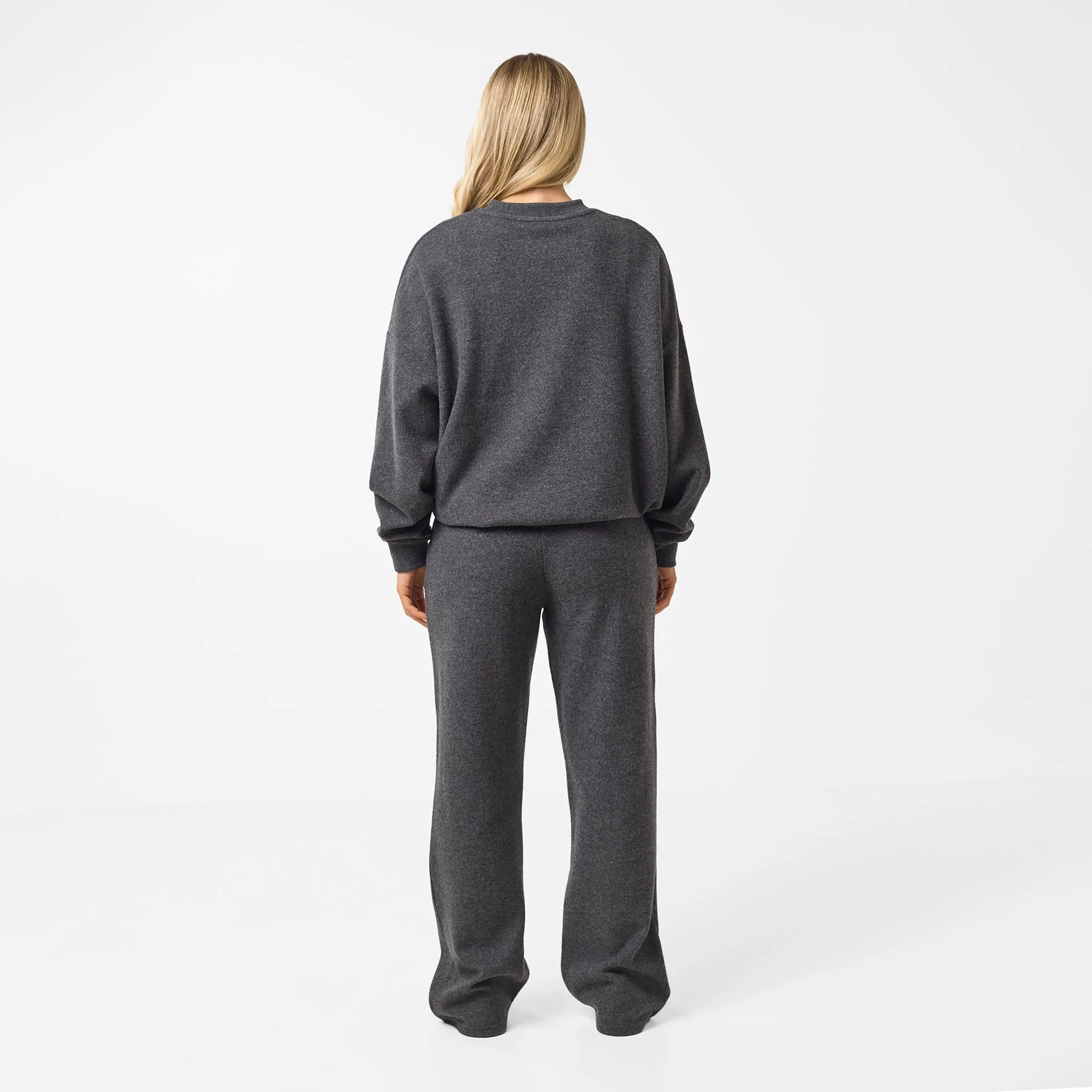 Soft Knit Crewneck Tracksuit | Charcoal