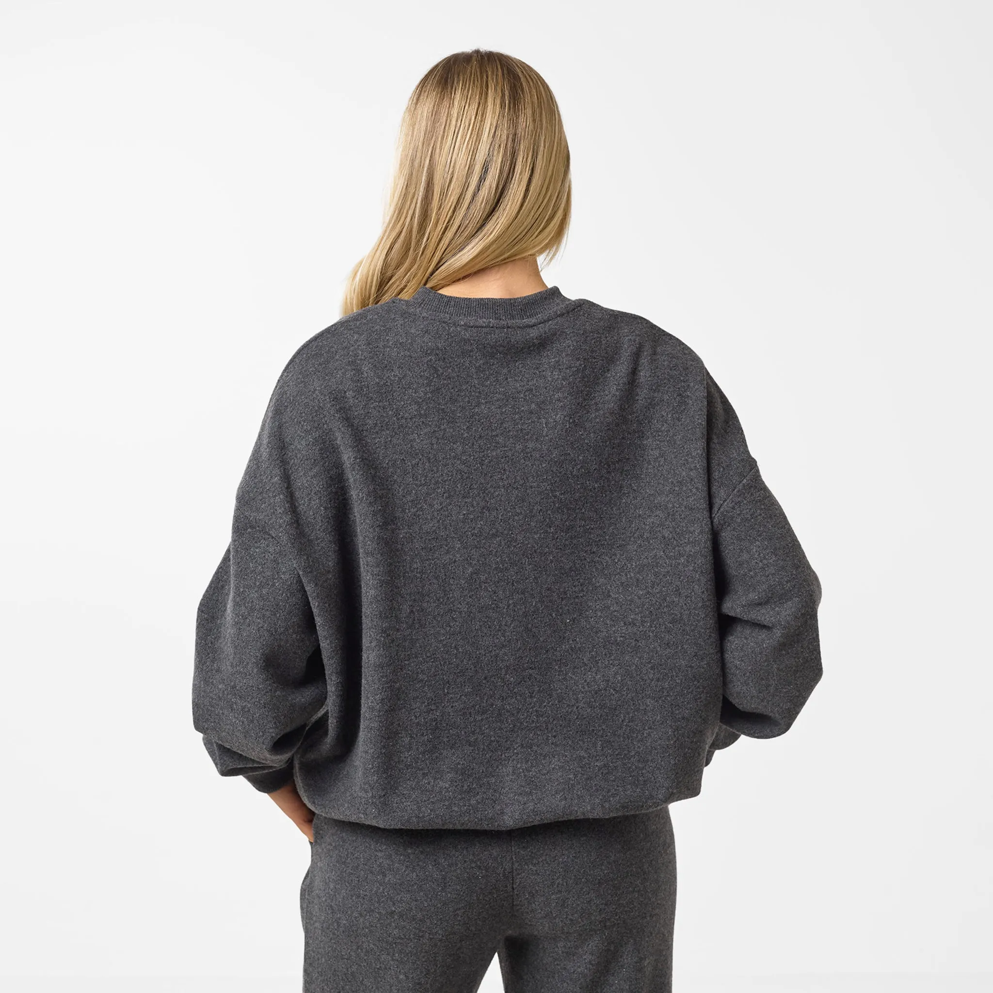 Soft Knit Crewneck Tracksuit | Charcoal