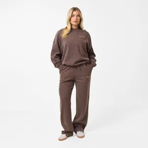 Soft Knit Crewneck Tracksuit | Coffee