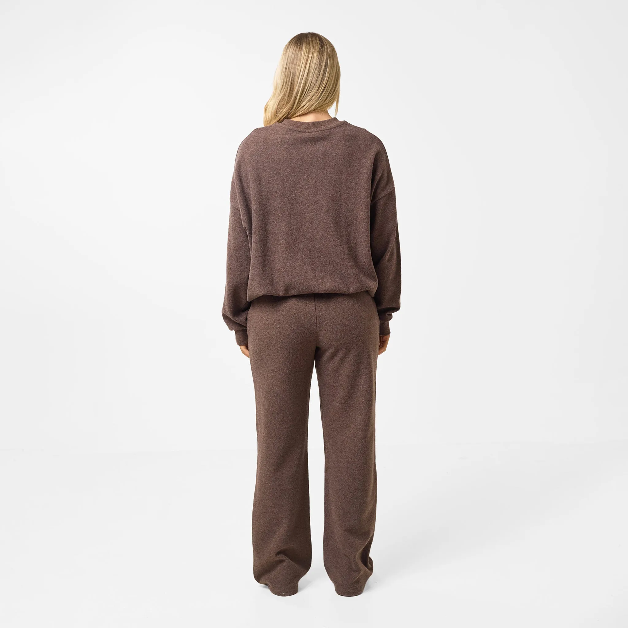Soft Knit Crewneck Tracksuit | Coffee