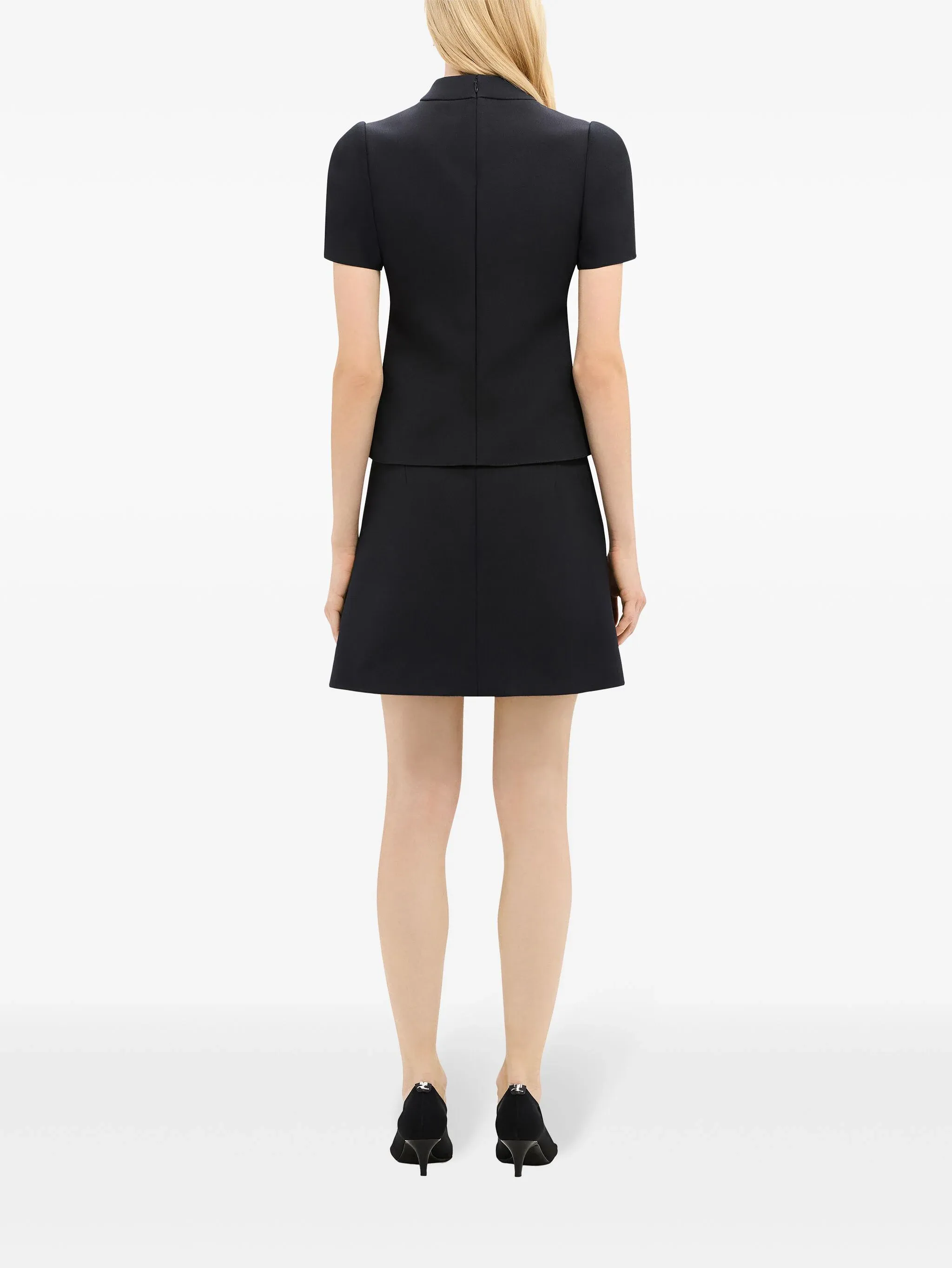 tailored zip-detail twill miniskirt