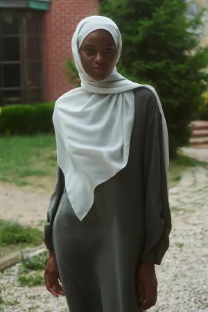 Textured Crepe Scarf Silver